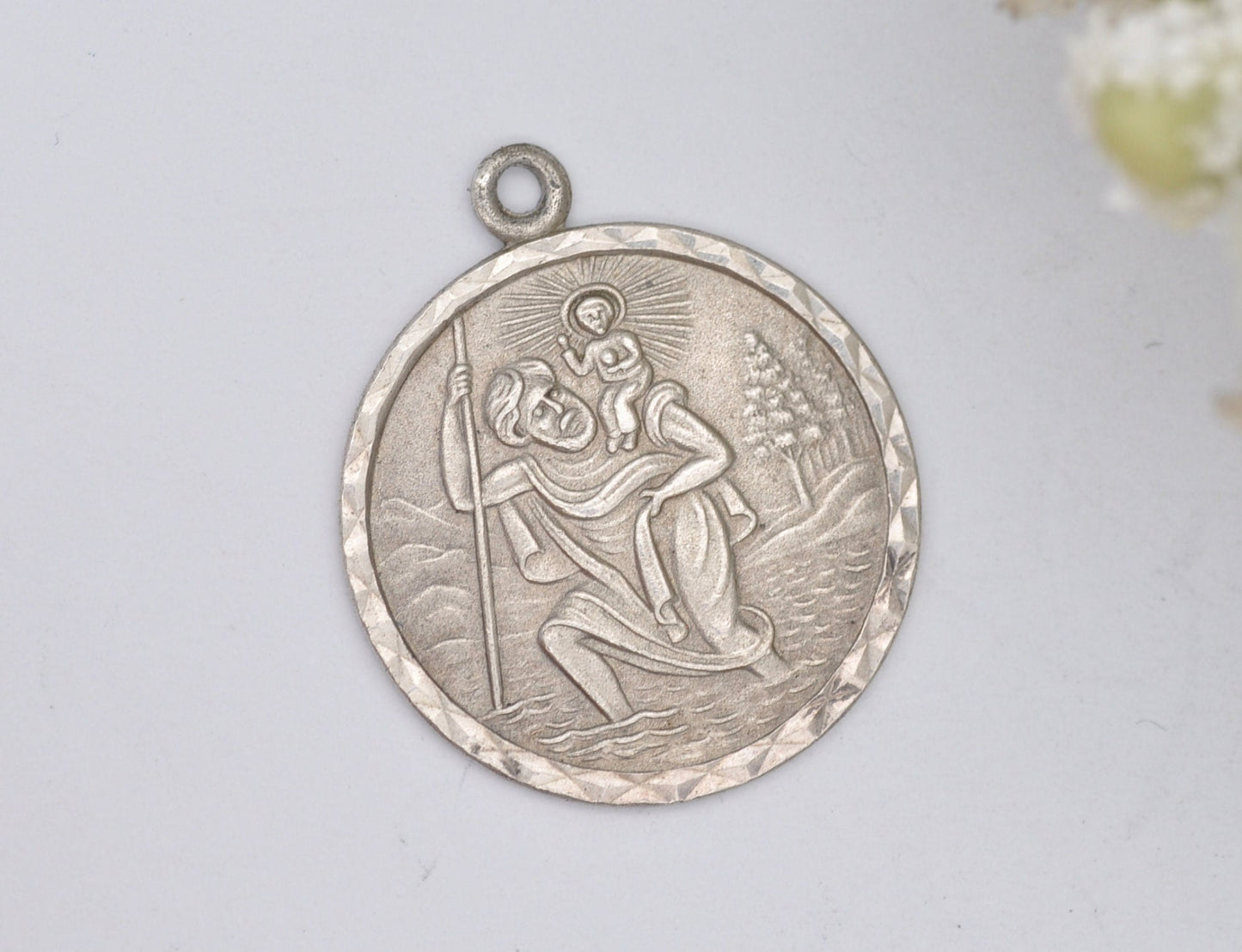 Vintage Sterling Silver St. Christopher Charm / Pendant, RP 1976