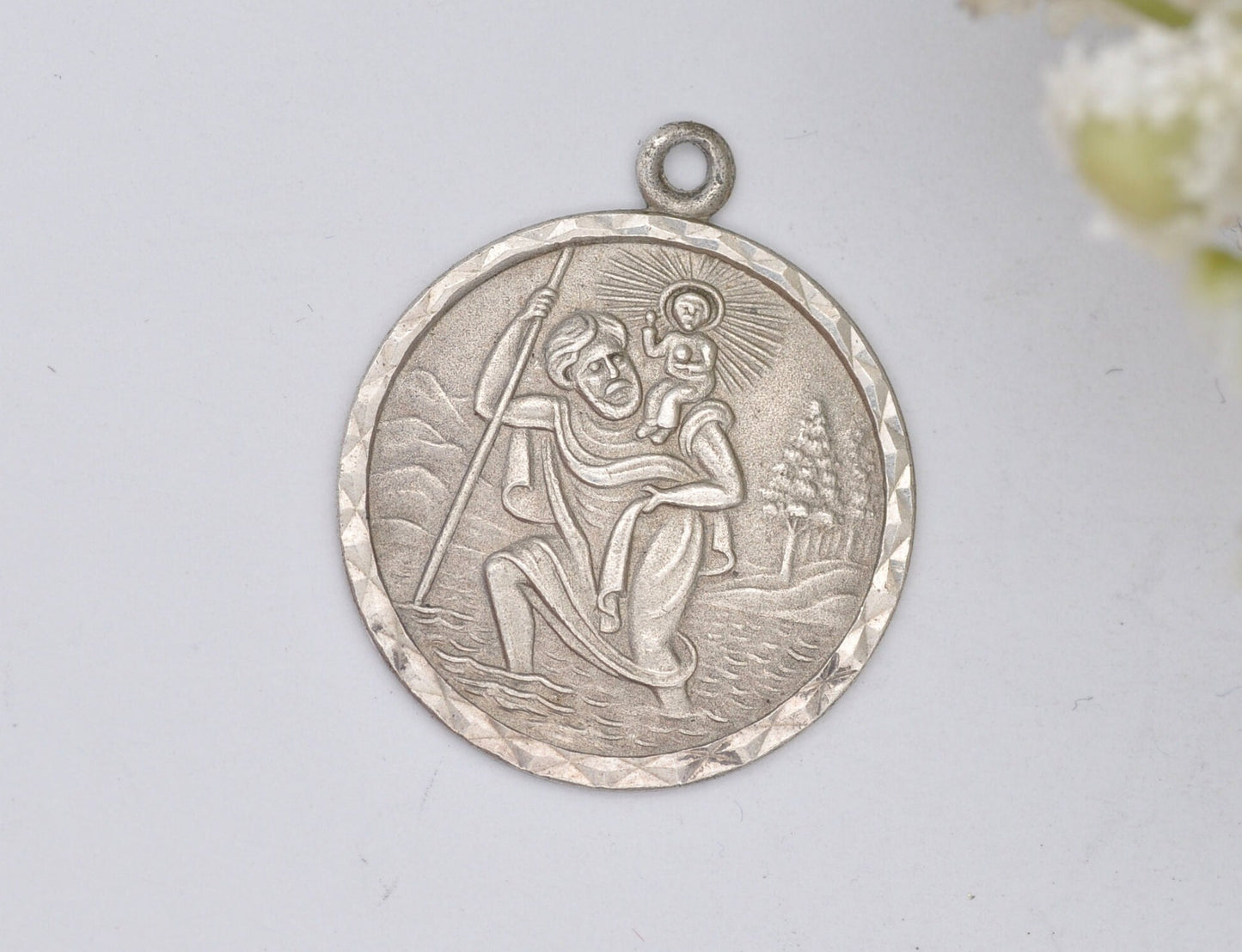 Vintage Sterling Silver St. Christopher Charm / Pendant, RP 1976