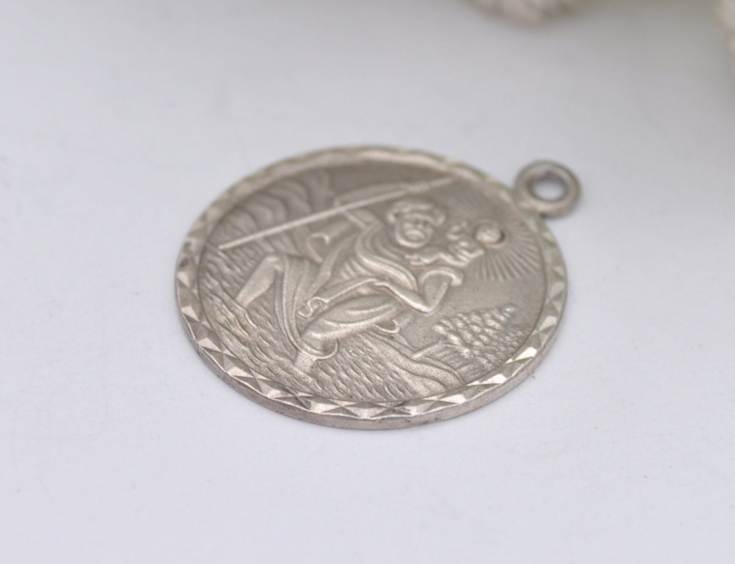 Vintage Sterling Silver St. Christopher Charm / Pendant, RP 1976