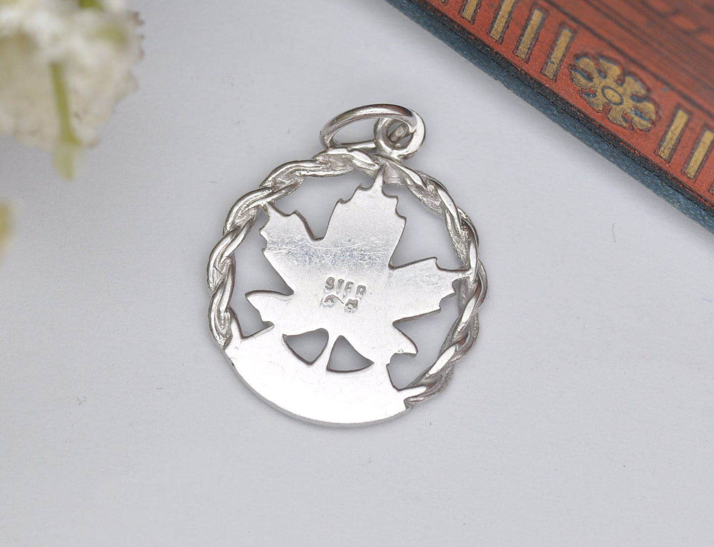 Vintage Sterling Silver Winnipeg Canada Maple Leaf Charm - Travel Souvenir Pendant