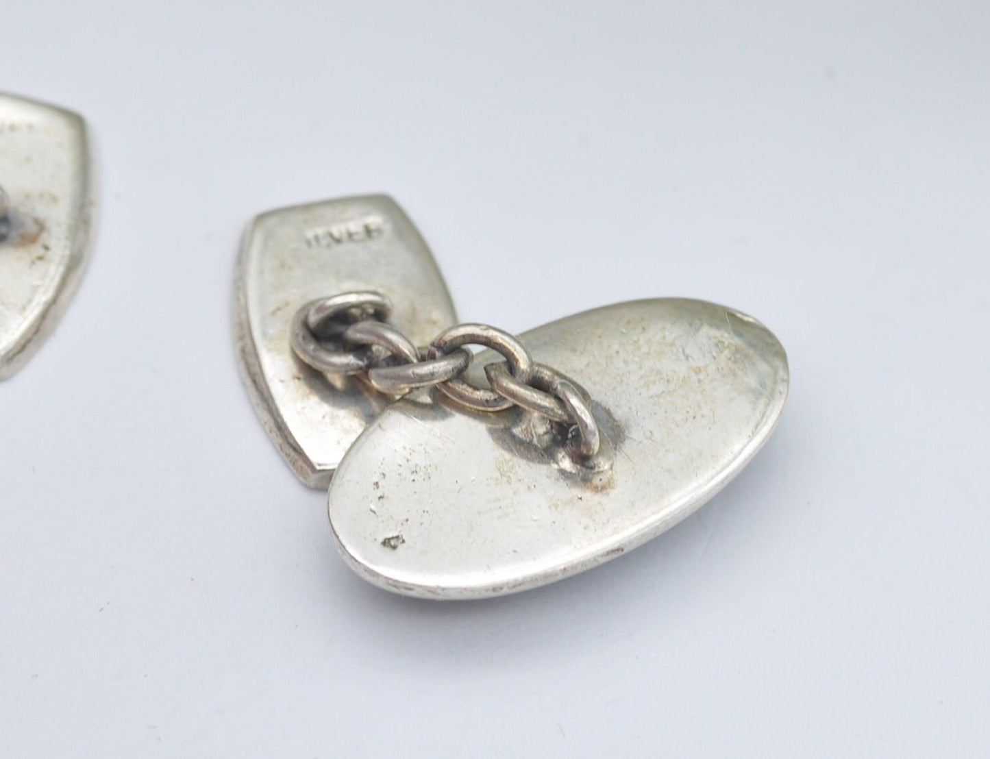 Vintage Celtic Sterling Silver Moss Agate Cuff Links - Celtic Knot Jewellery