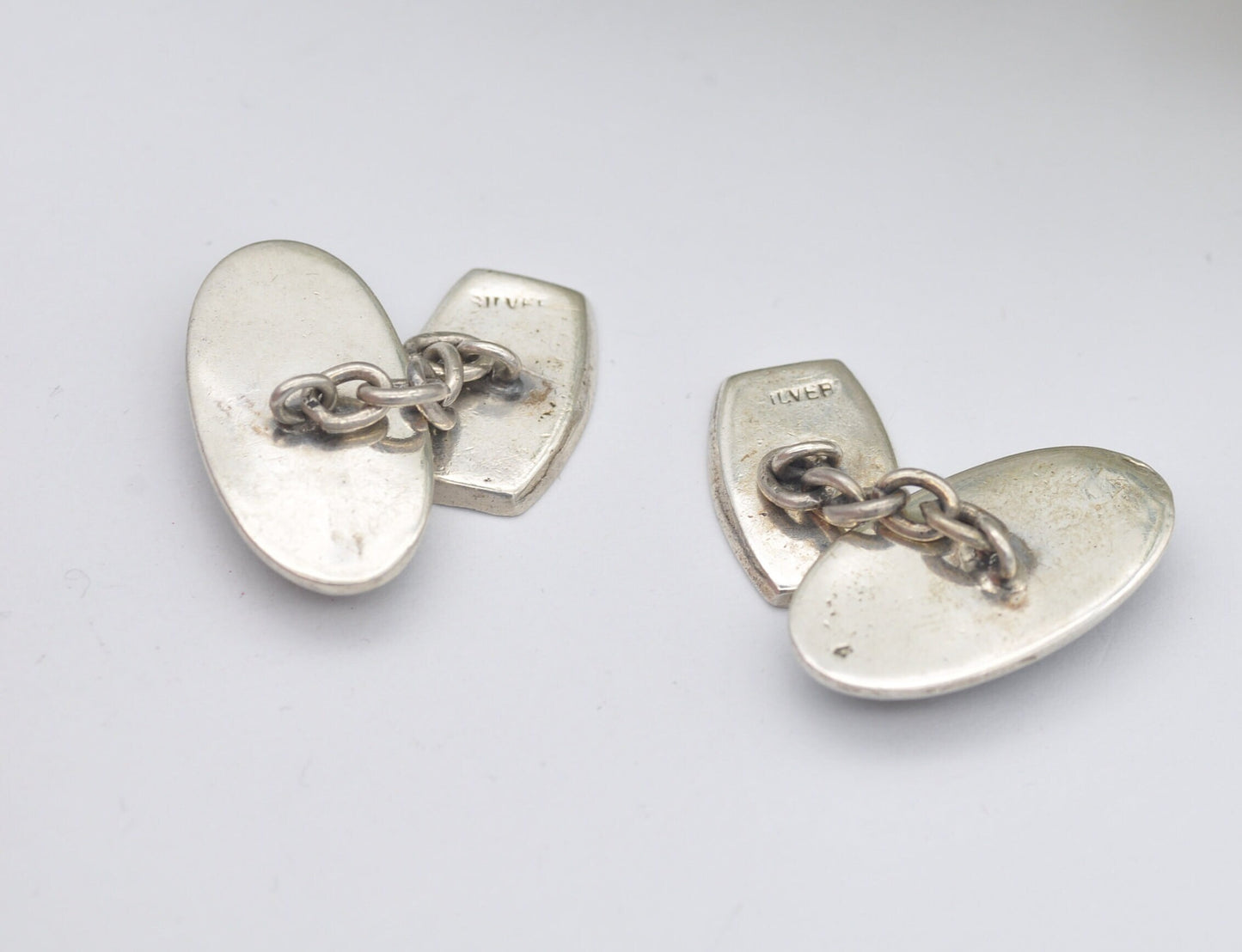 Vintage Celtic Sterling Silver Moss Agate Cuff Links - Celtic Knot Jewellery