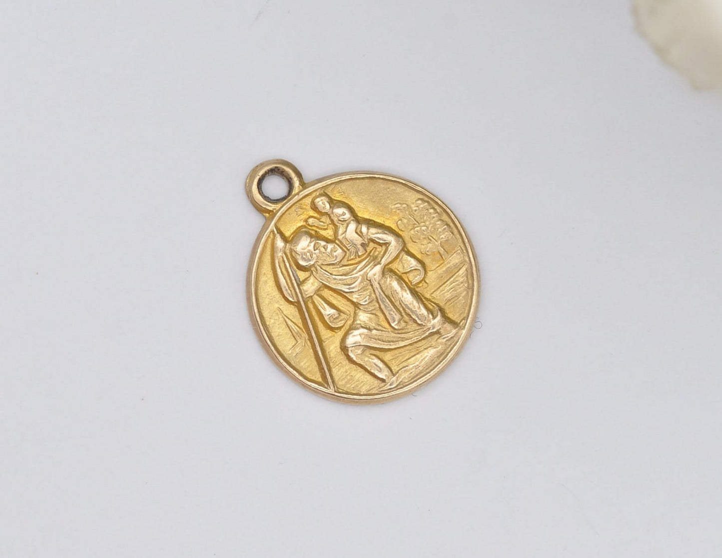9ct Gold St Christopher Charm / Pendant - 1964 Vintage Solid Gold / Travel / Religious / Saint / Holy / Charm Bracelet / Pendant Necklace