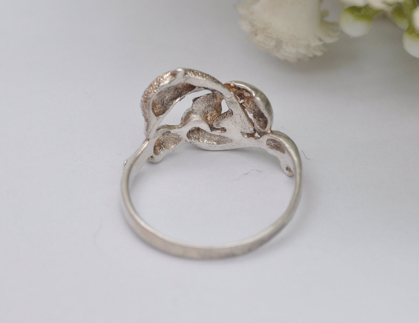 Sterling Silver Dolphin Ring - Leaping Dolphins / Sea Animal / Nature Lover / Openwork / Boho / Animal Gift / UK Size - N / US Size - 6 3/4