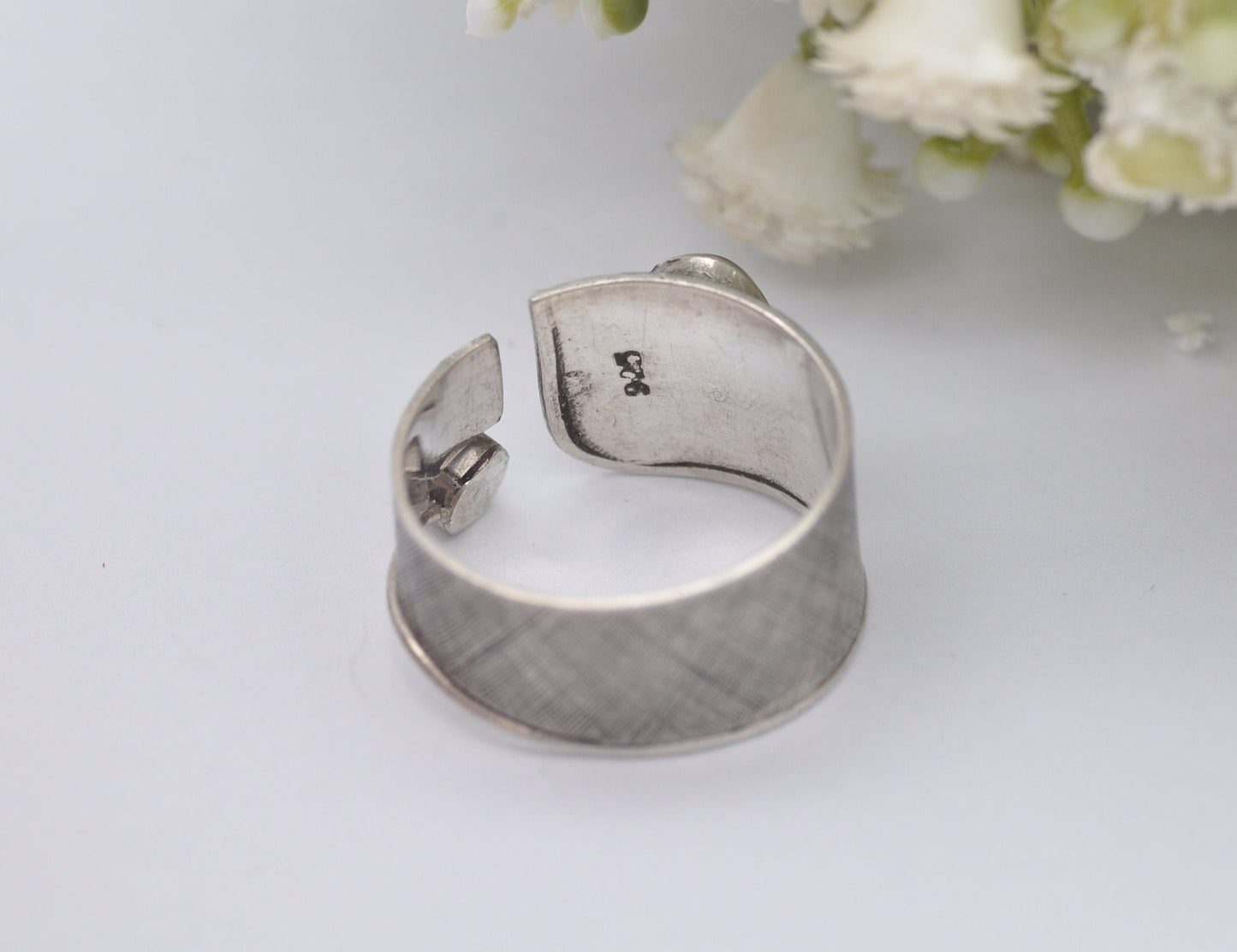 Silver Onyx & Paua Shell Ring Studio Design - Double Stone Feature / Adjustable Unisex / Unusual Ring / Abalone / UK Size - S / US Size - 9