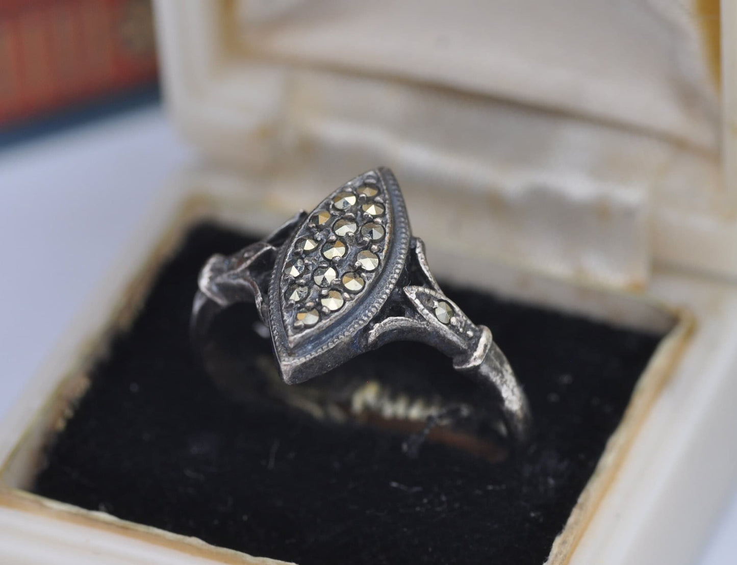 Vintage Sterling Silver Marcasite Ring