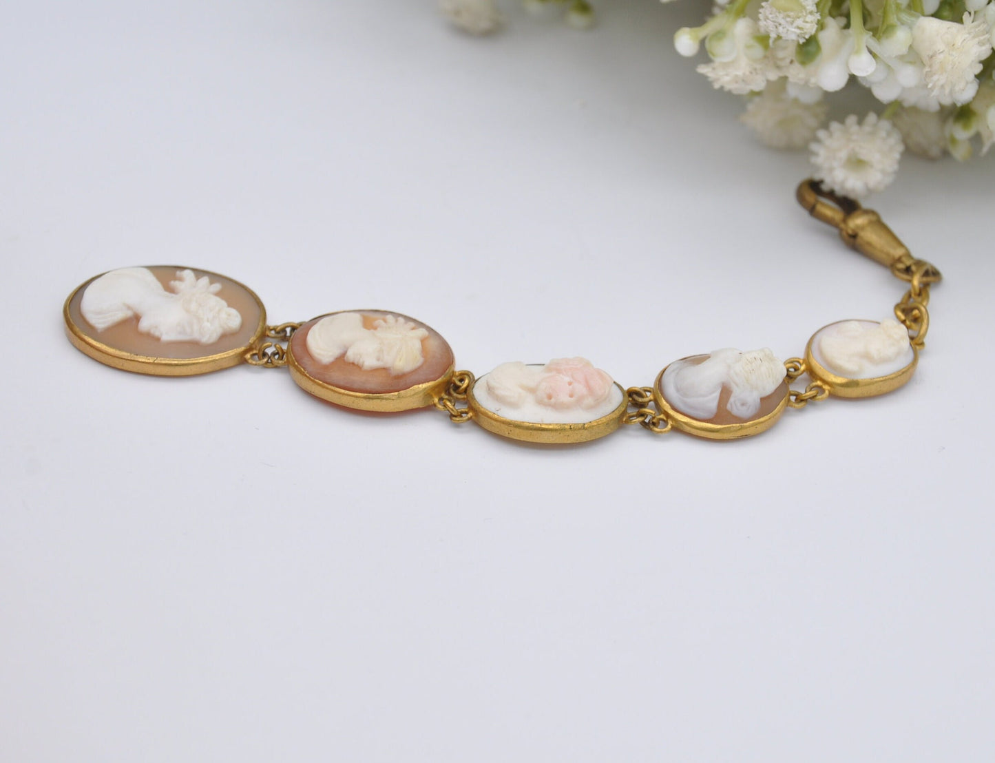 Antique Victorian Pinchbeck Cameo Fob with Graduating Panels