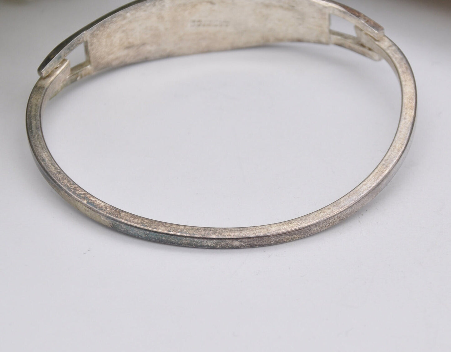 Vintage Mexico Sterling Silver Mother of Pearl Cuff Bracelet - Flower Bangle
