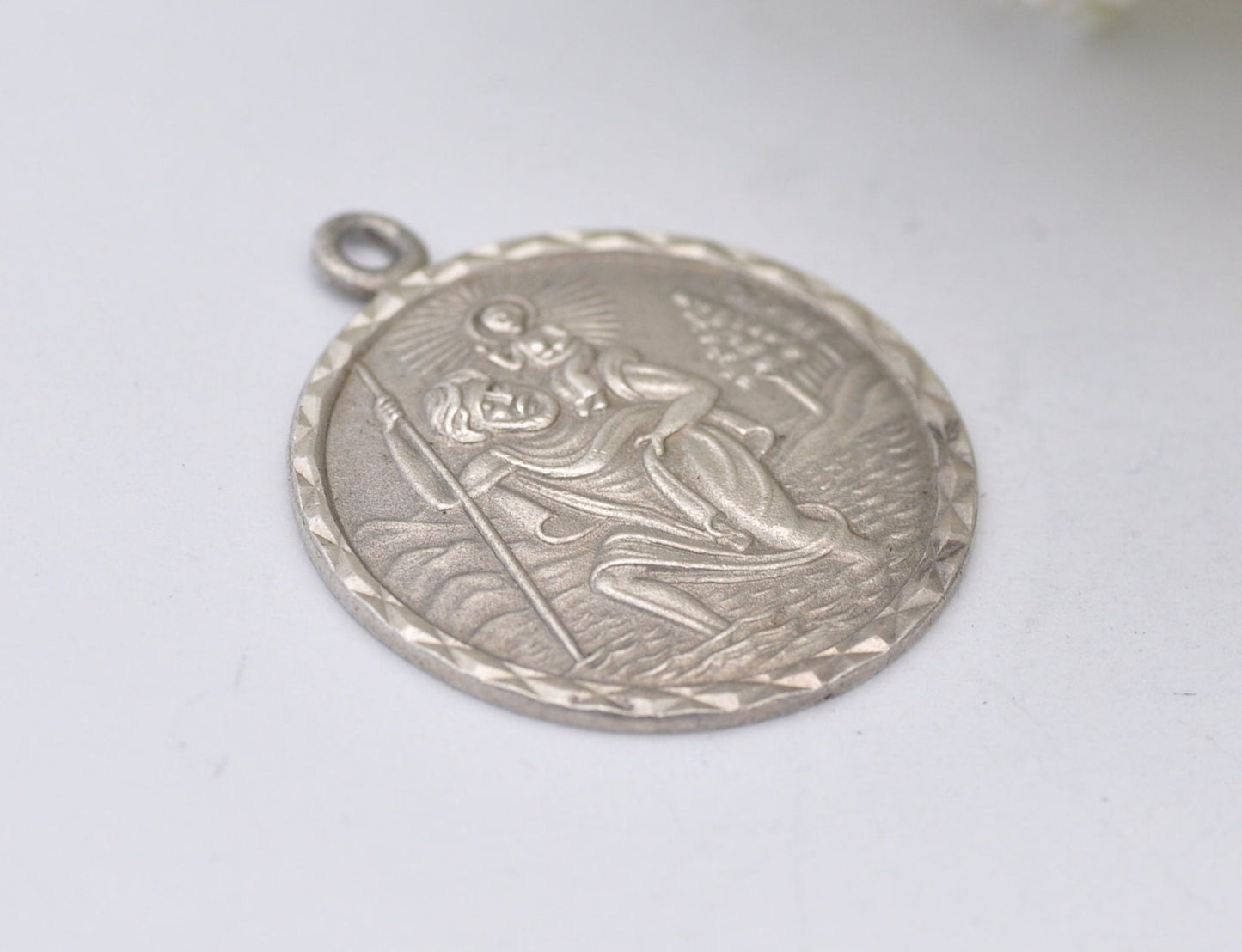 Vintage Sterling Silver St. Christopher Charm / Pendant, RP 1976