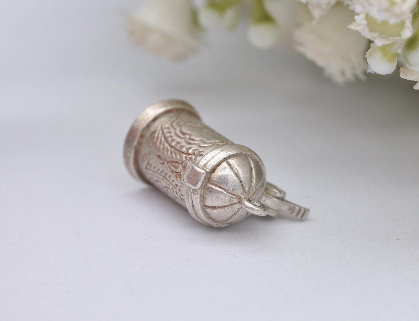 Vintage Sterling Silver Beer Stein Charm - Opening Tankard Pendant
