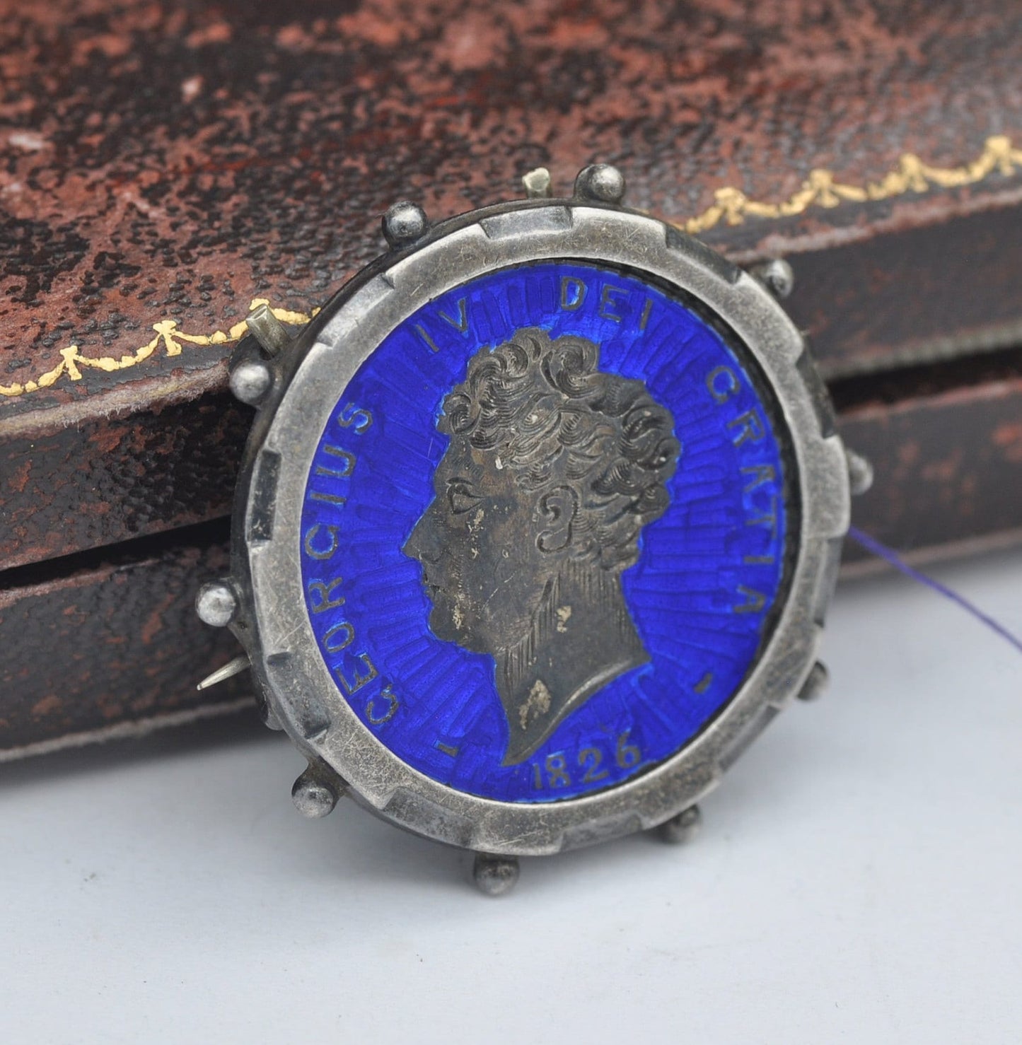Antique Silver 1826 George IV One Shilling Coin Brooch
