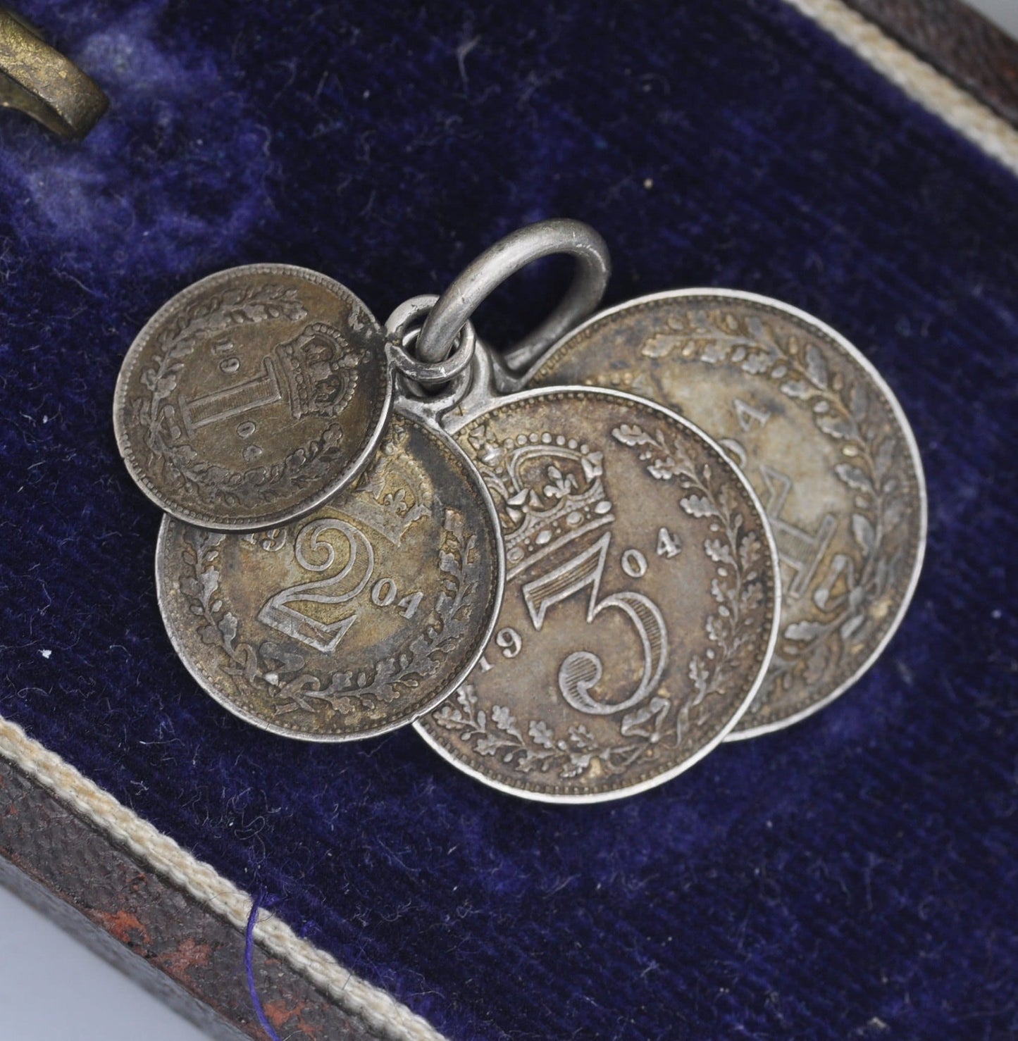 Antique 1904 Edwardian Maundy Money Fob Collection