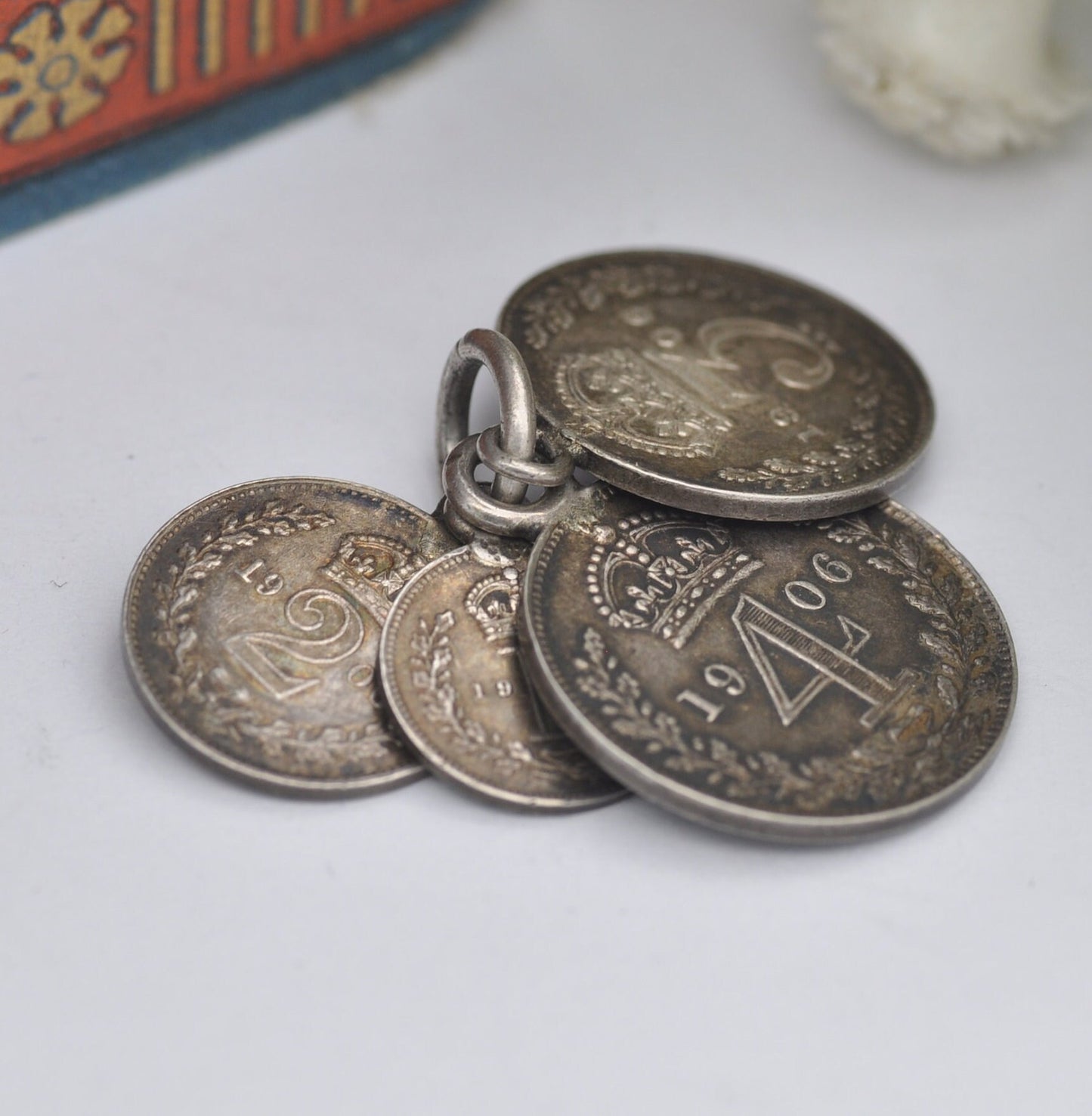 Antique 1906 Edwardian Maundy Money Fob Collection