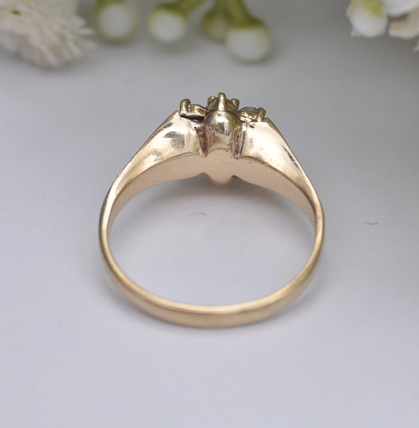 Vintage 9ct Gold Floral Cluster Ring 1994