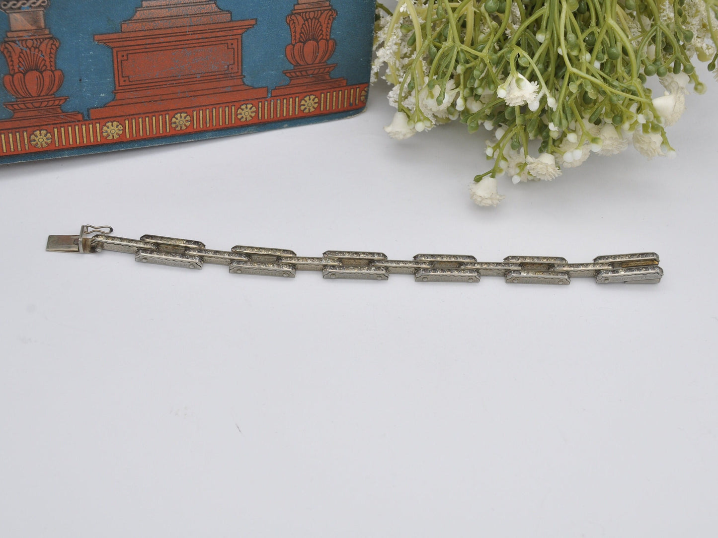 Vintage Art Deco Schreiber & Hiller Tank Bracelet DRGM