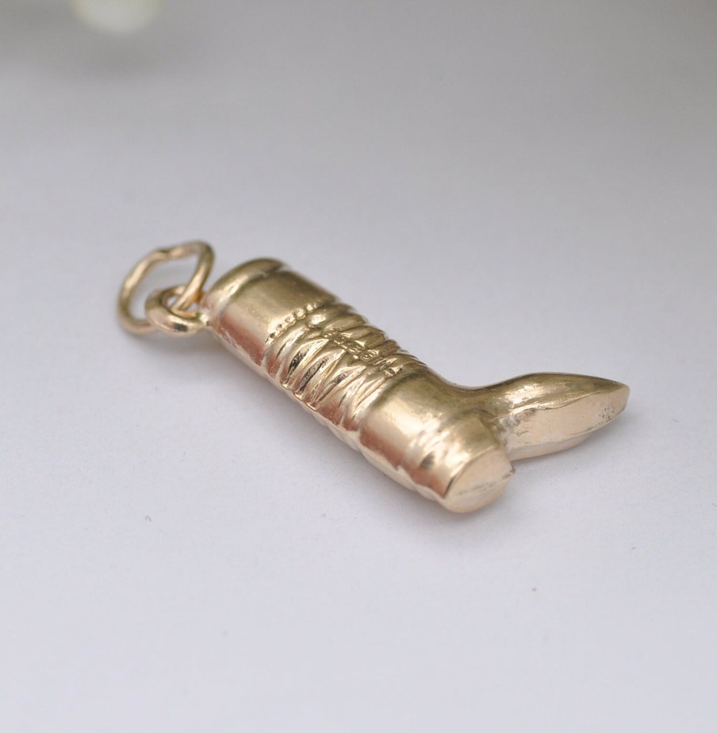 Vintage 9ct Gold Single Boot Charm Pendant by Fred Manshaw 1964