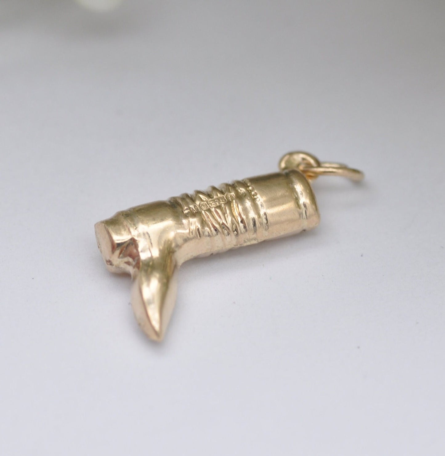 Vintage 9ct Gold Single Boot Charm Pendant by Fred Manshaw 1964