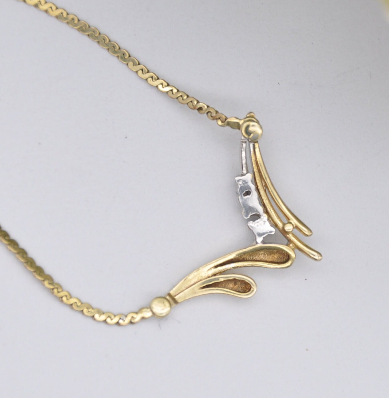 Vintage 9ct Gold Diamond Necklace 1982 - with Integral Pendant