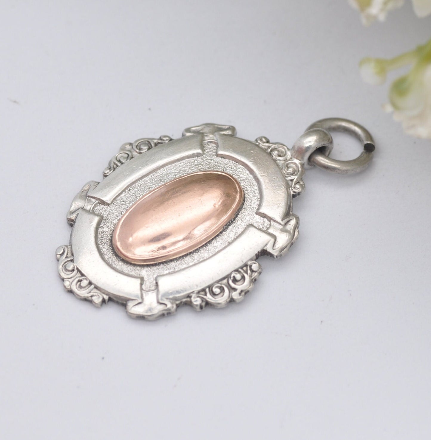 Antique Silver & Rose Gold Watch Fob by Turner and Simpson