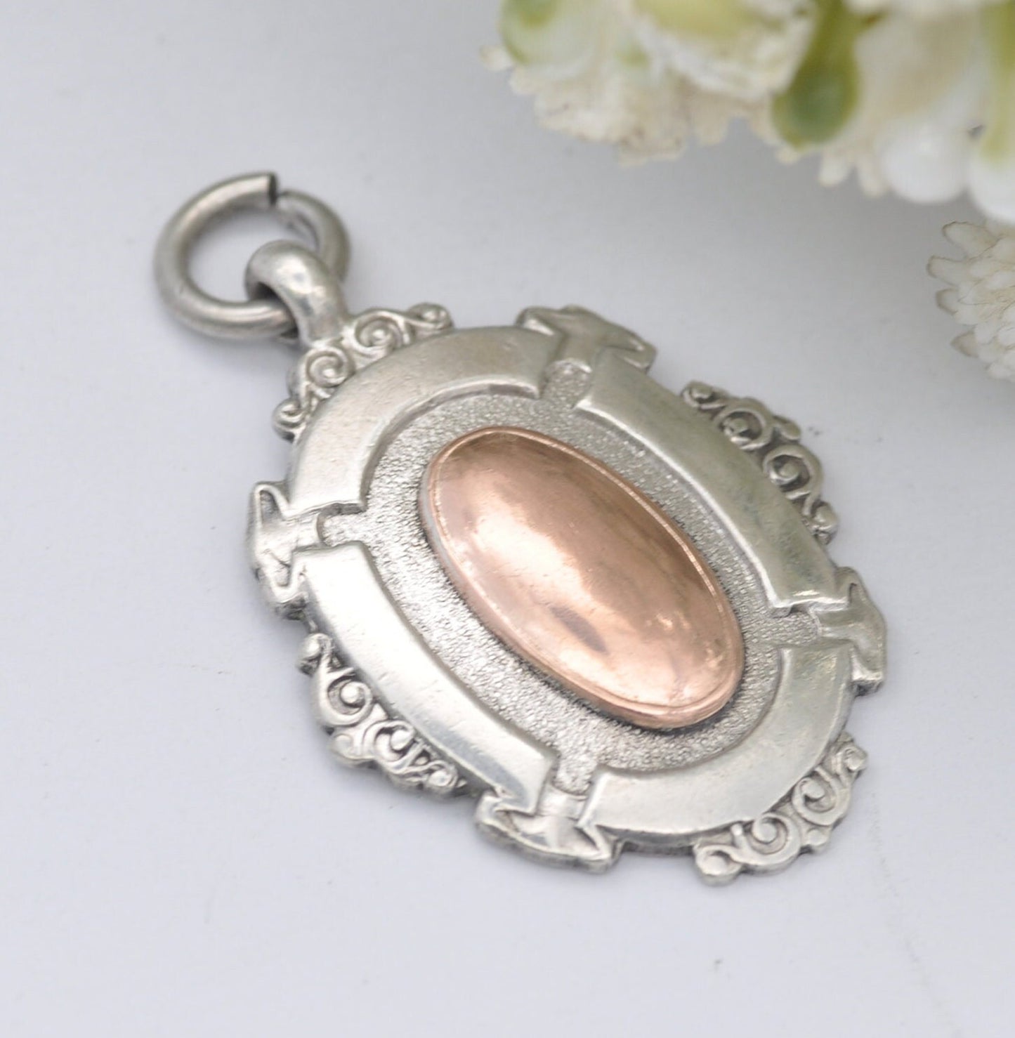 Antique Silver & Rose Gold Watch Fob by Turner and Simpson