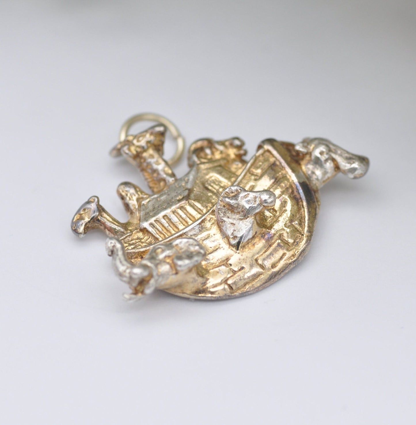 Vintage Noah's Ark Charm Pendant - Animals on a Boat
