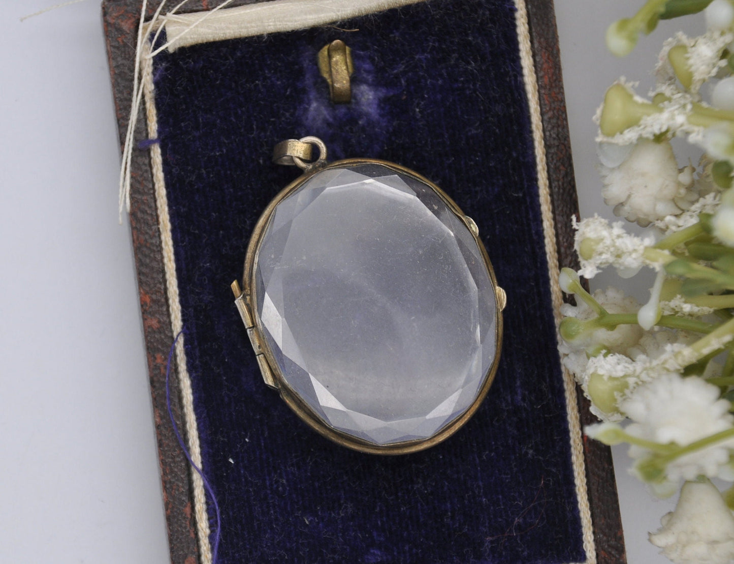 Antique Victorian Rock Crystal Locket Pendant