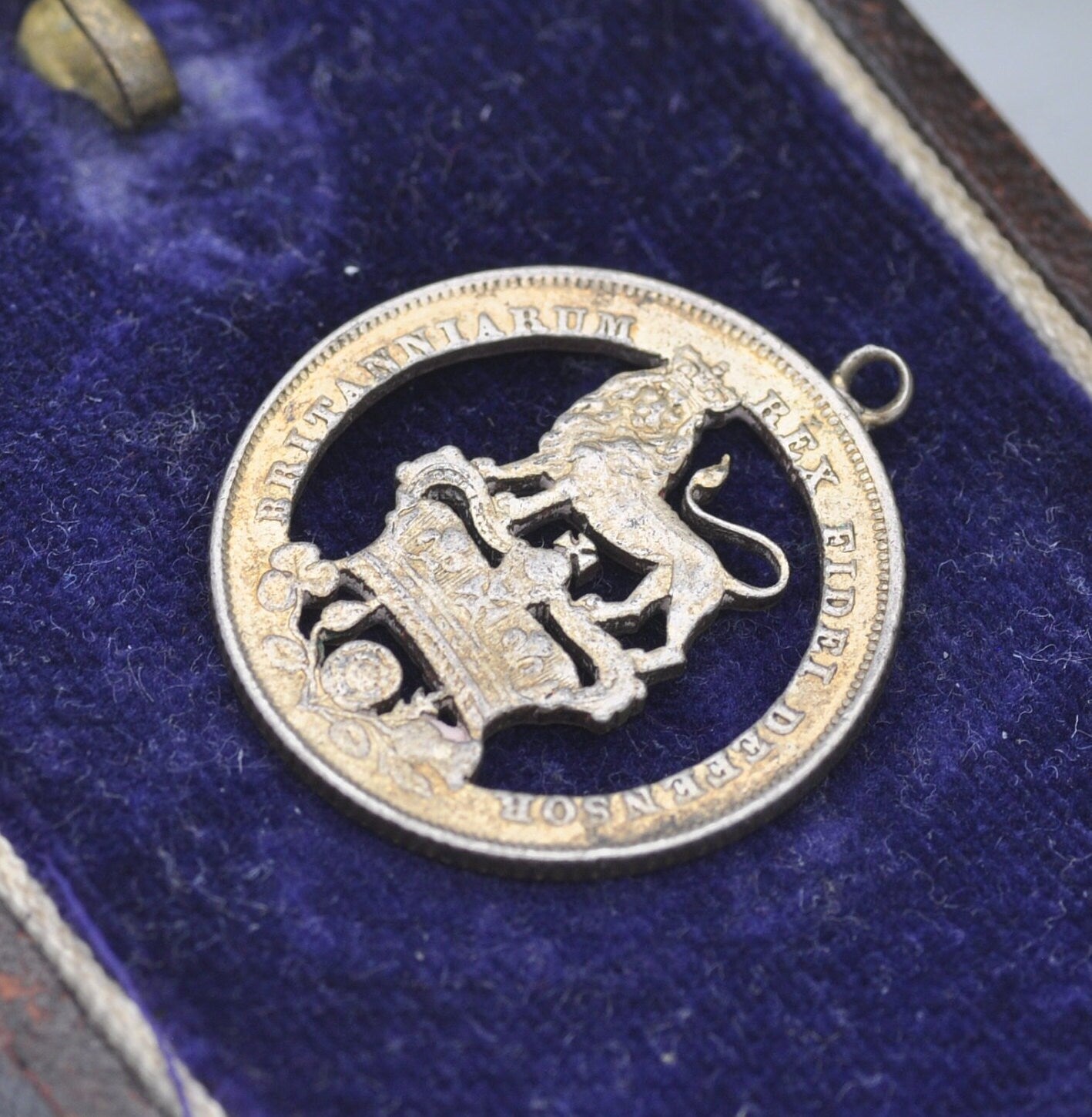 Antique George IV Silver One Shilling Coin Pendant 1826