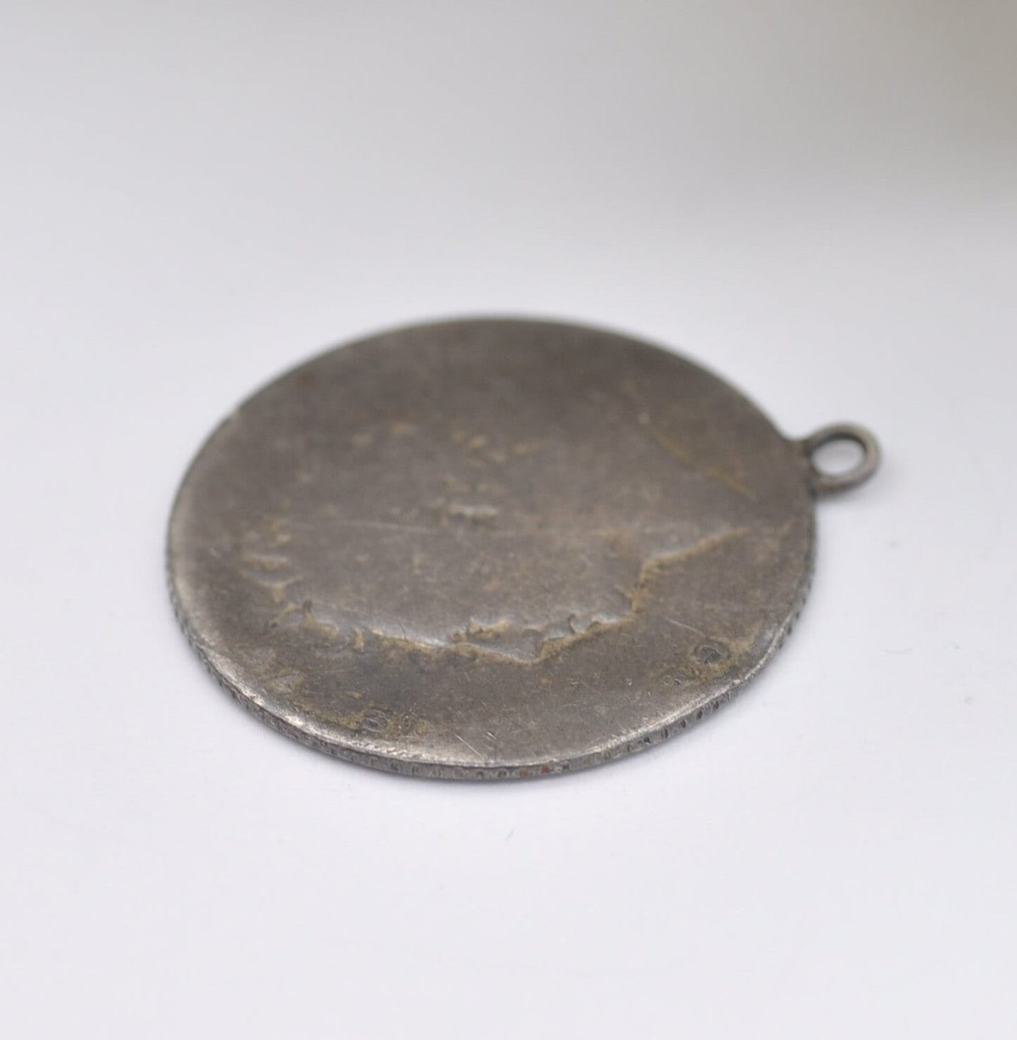 Antique Silver George IV Sixpence Coin Pendant 1820s