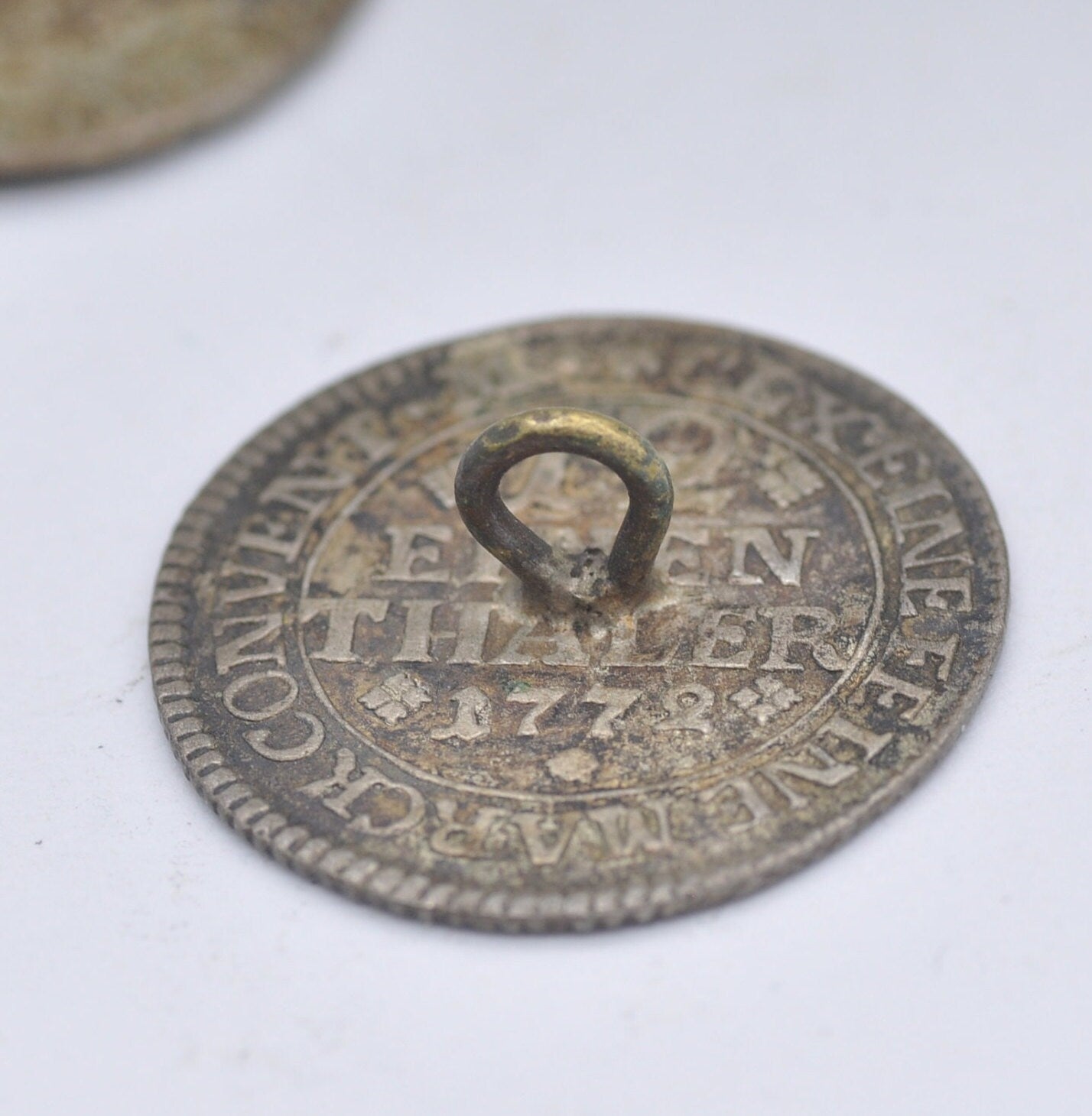 Antique Silver Coin Button Set