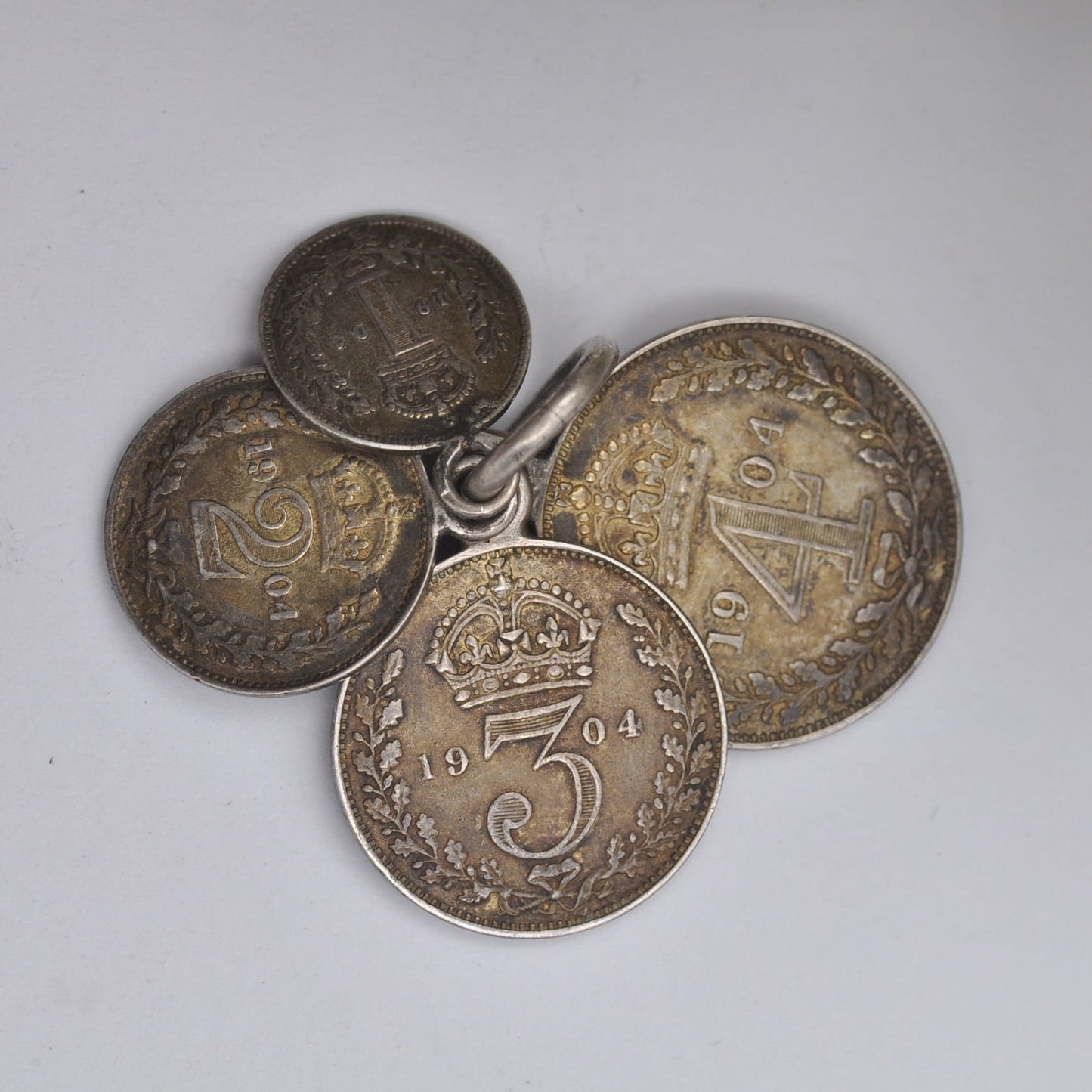 Antique 1904 Edwardian Maundy Money Fob Collection