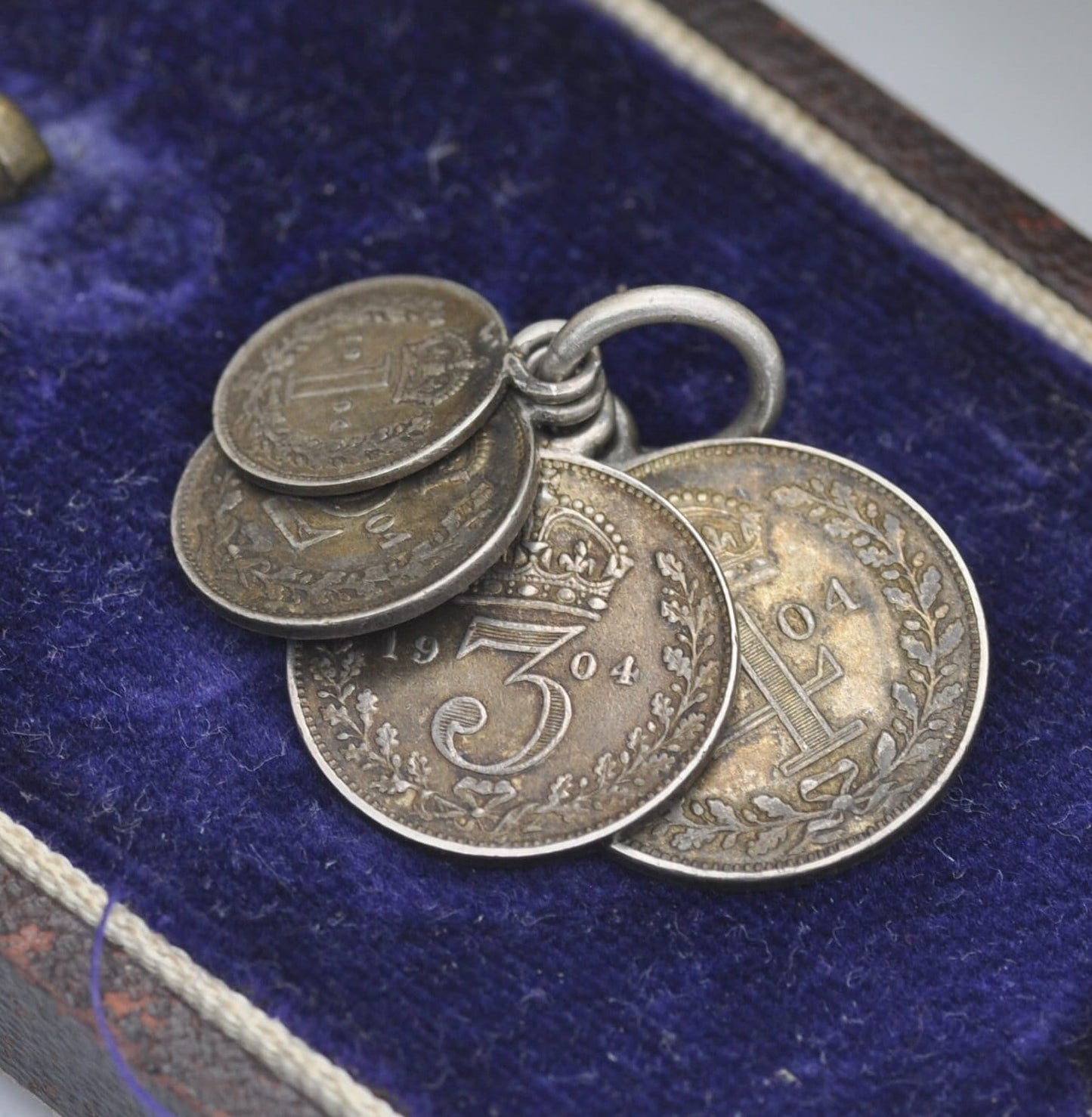 Antique 1904 Edwardian Maundy Money Fob Collection