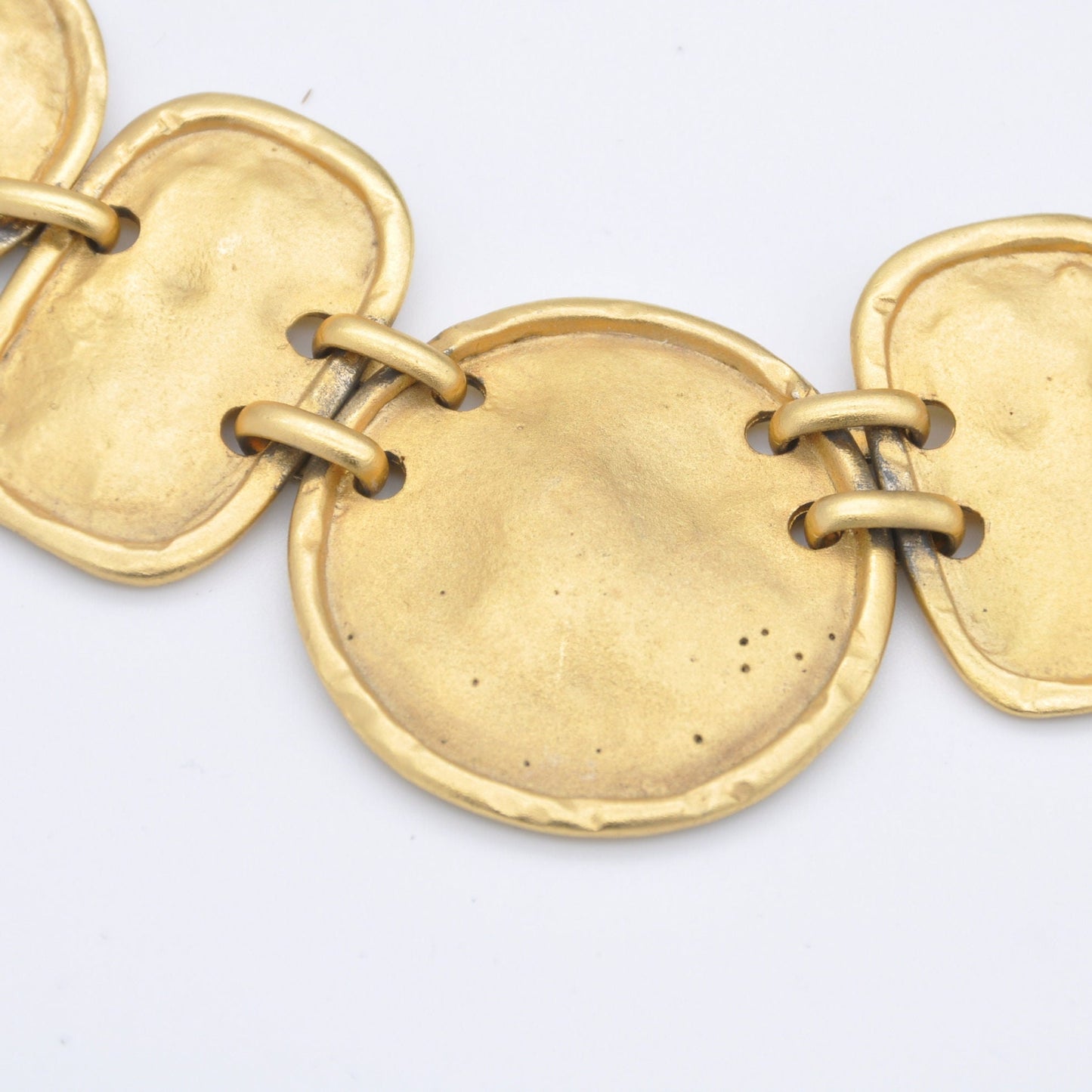 Vintage Sphinx Necklace Gold Tone Disk Link - Mid-Century Branded Costume Jewellery