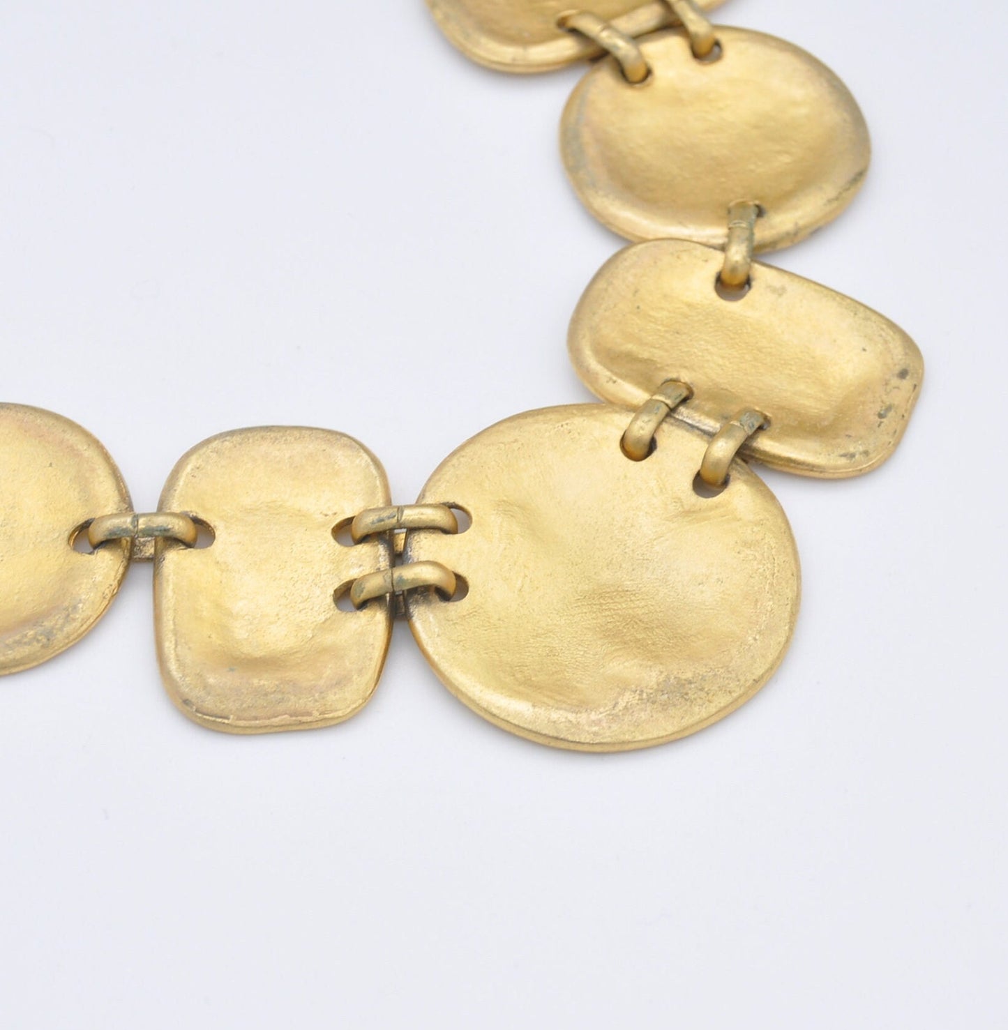Vintage Sphinx Necklace Gold Tone Disk Link - Mid-Century Branded Costume Jewellery