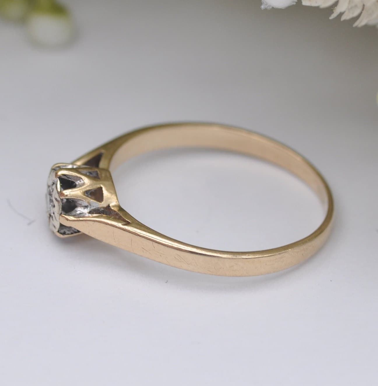 Vintage 9ct Gold Diamond Solitaire Ring 1987