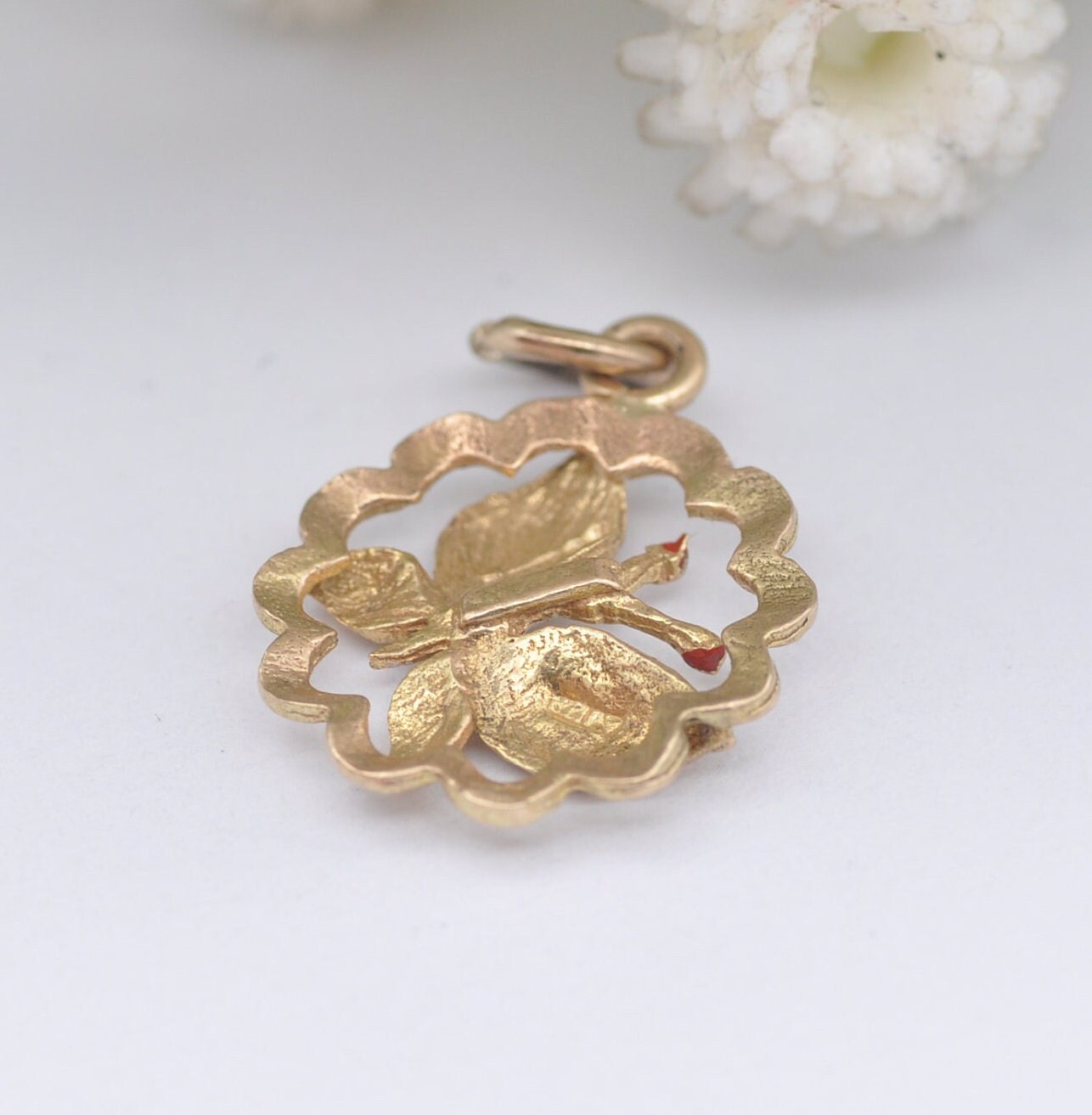 Vintage 9ct Gold Butterfly Charm