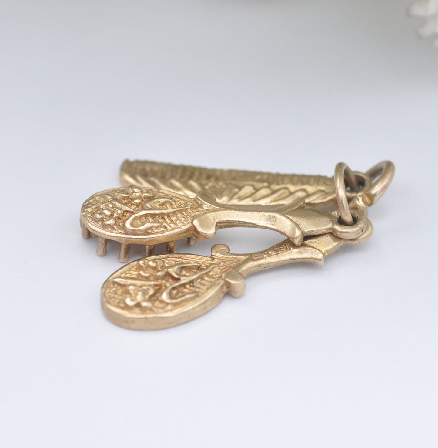 Vintage 9ct Gold Vanity Set Charm Pendant