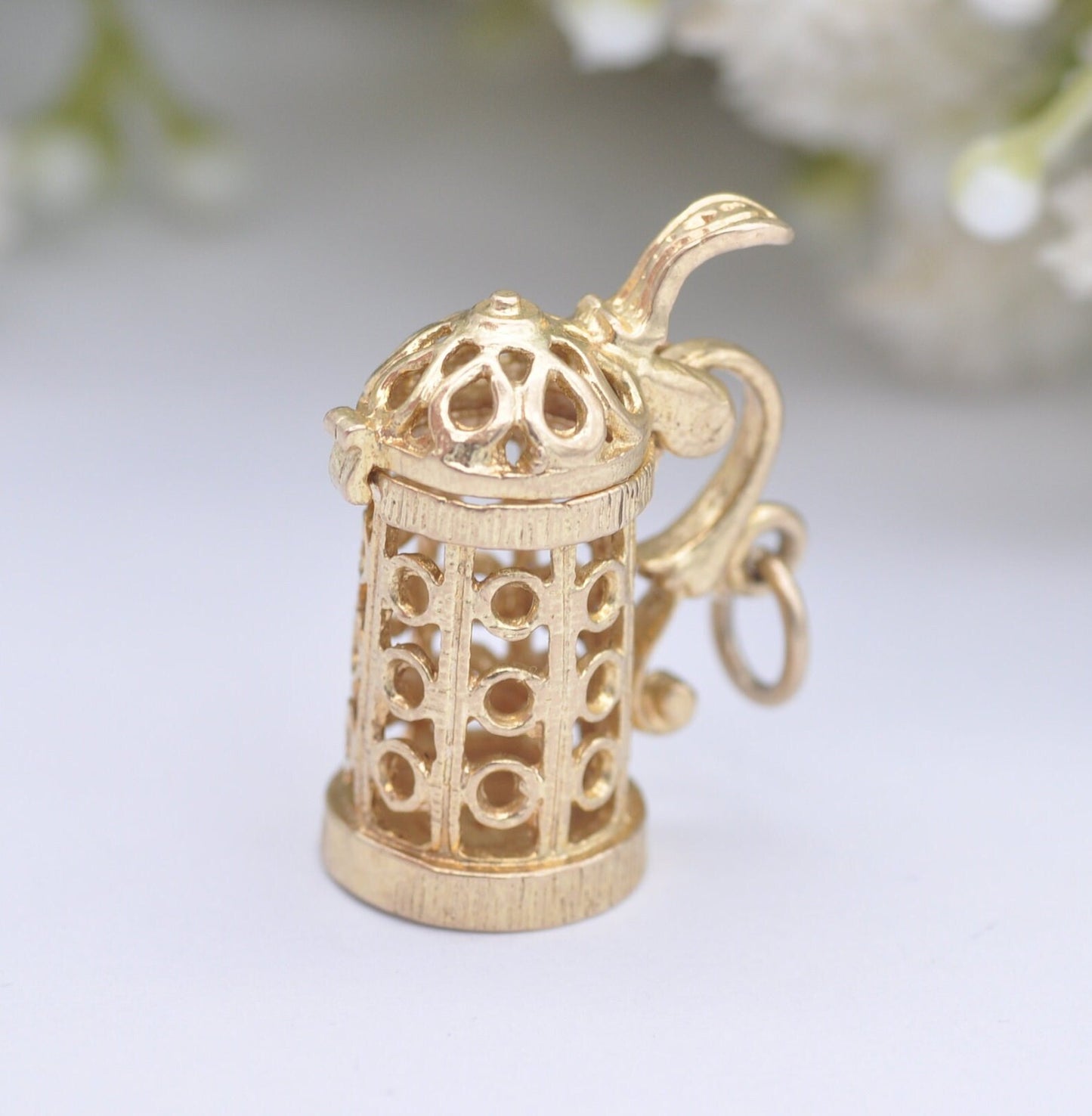 Vintage 9ct Gold Opening Beer Stein Charm Pendant