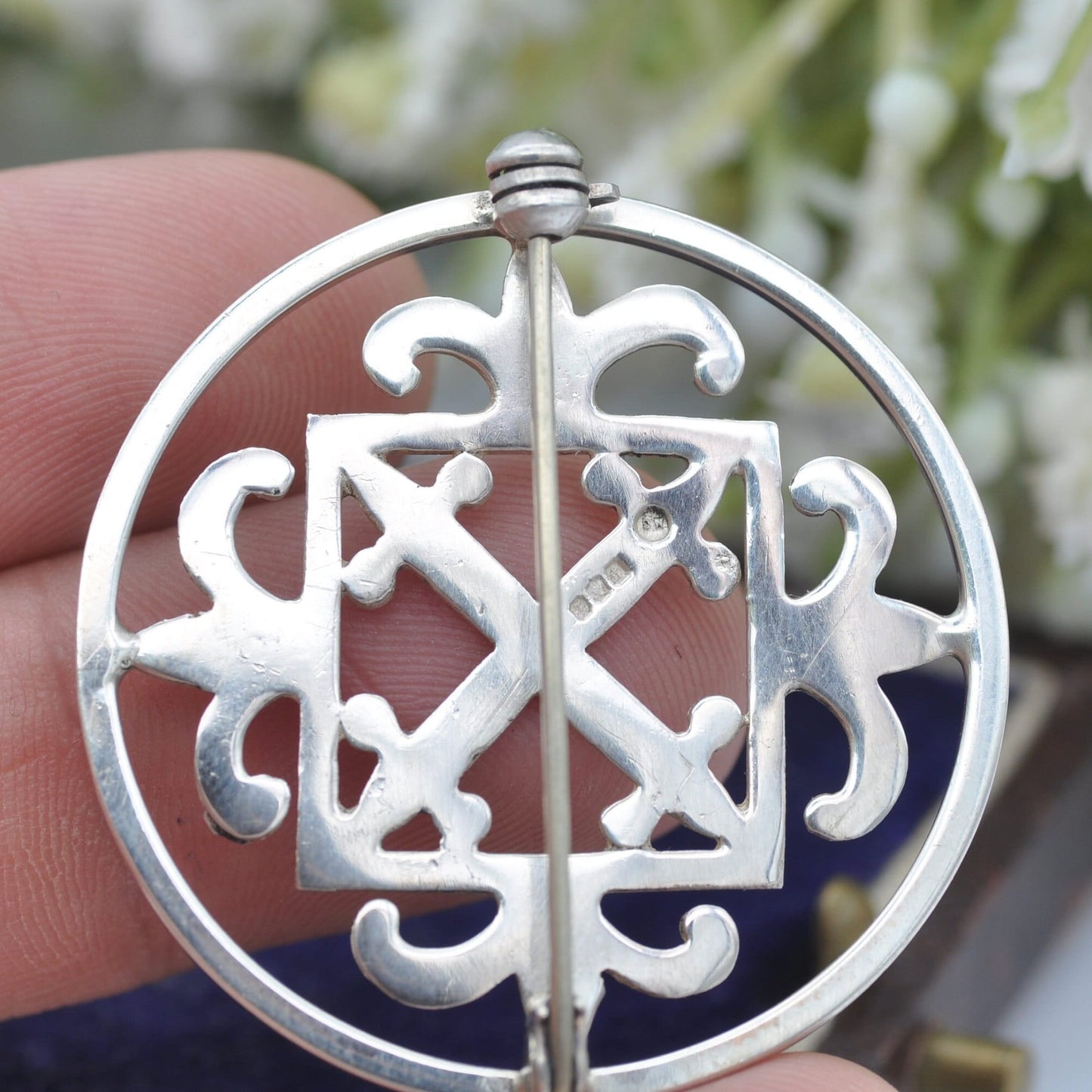 Vintage Ortak Scottish Sterling Silver Brooch by Malcolm Gray 1978 - Celtic Cross | Edinburgh Hallmarks