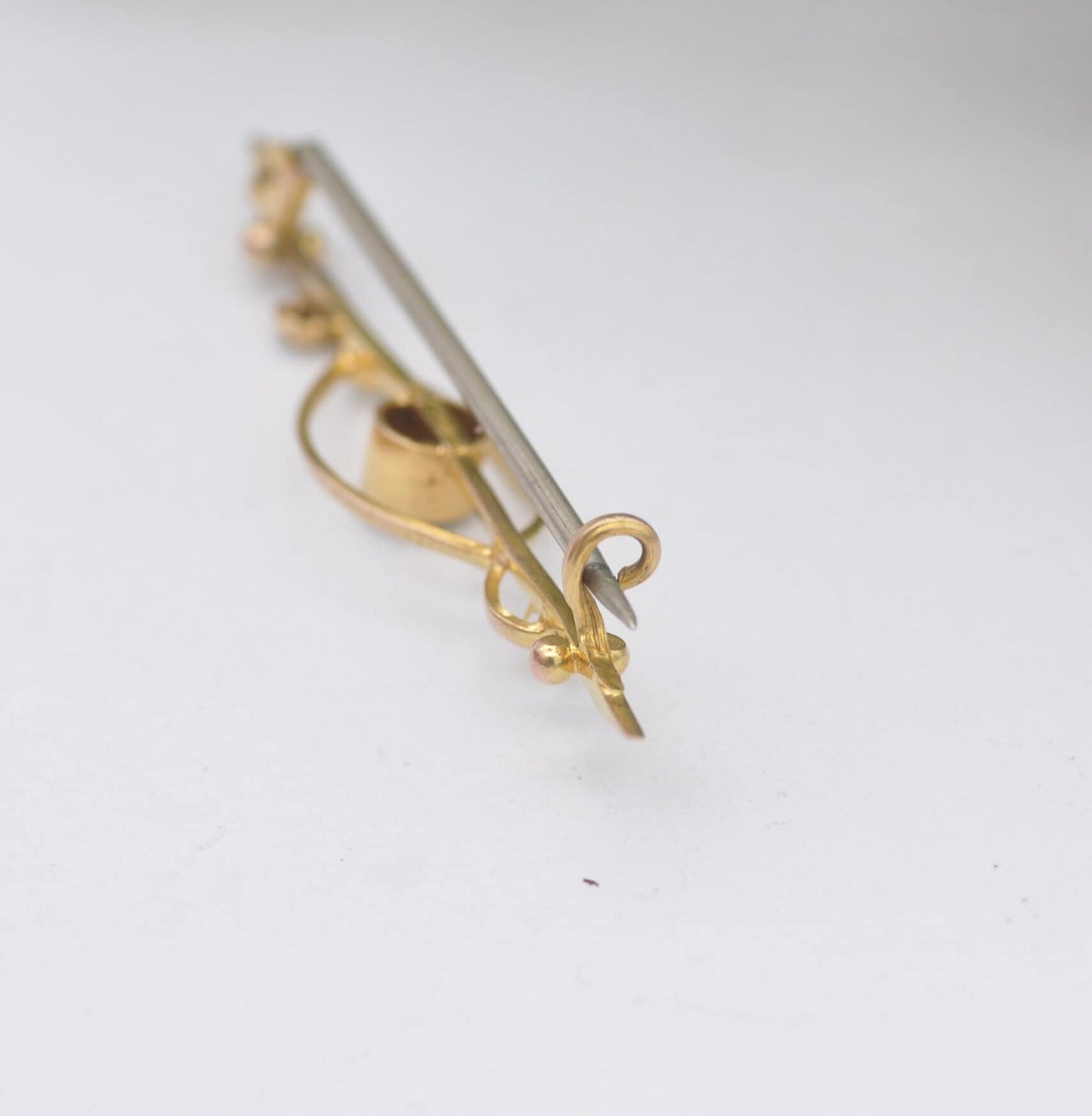 Antique 9ct Gold Peridot Bar Brooch - Edwardian Gold Jewellery