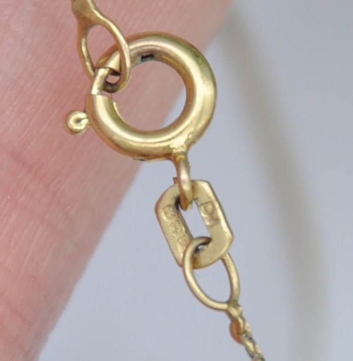 Vintage 9ct Gold Diamond Necklace 1982 - with Integral Pendant