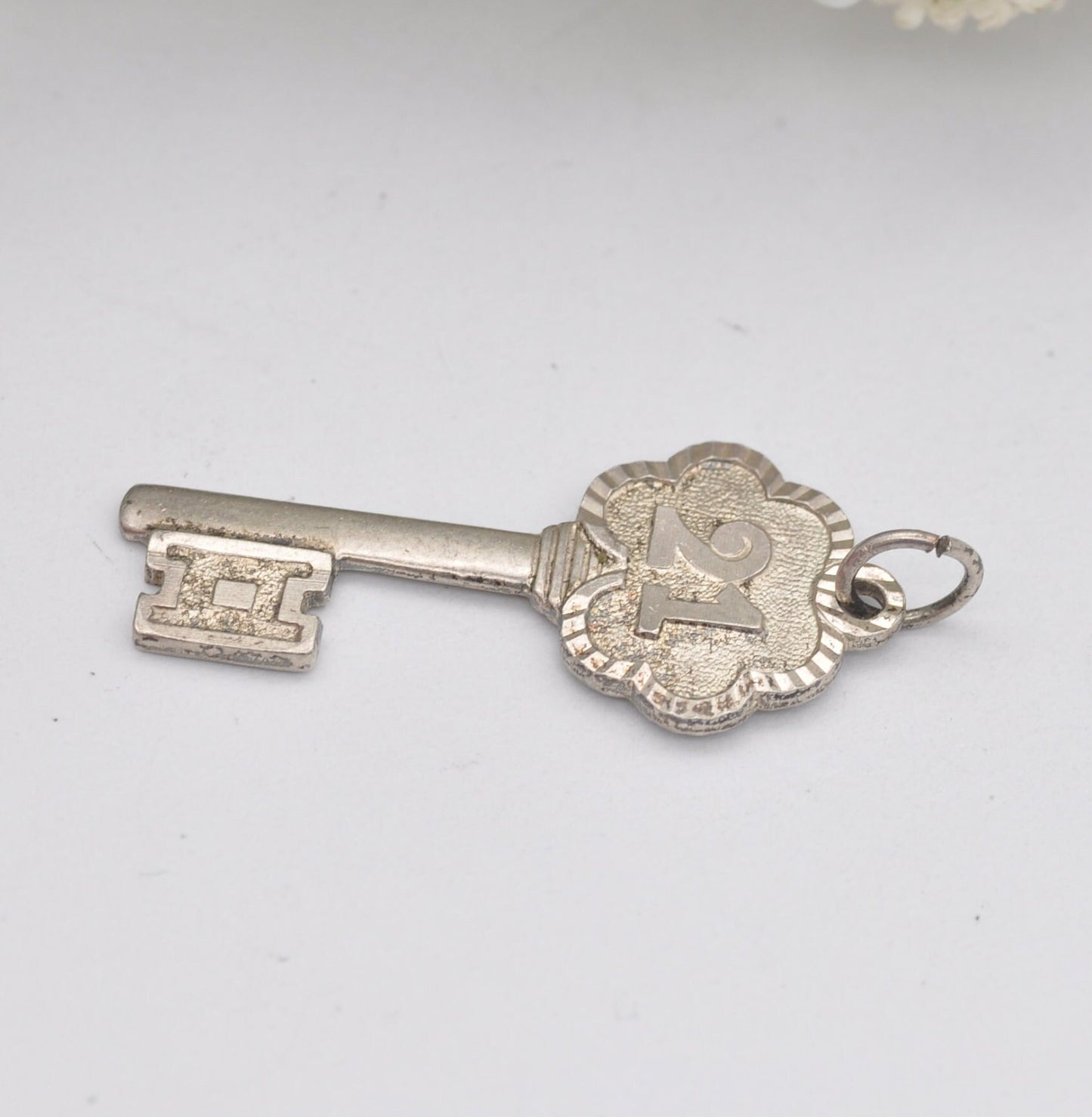Vintage Sterling Silver 21 Key Charm Pendant - 21st Birthday