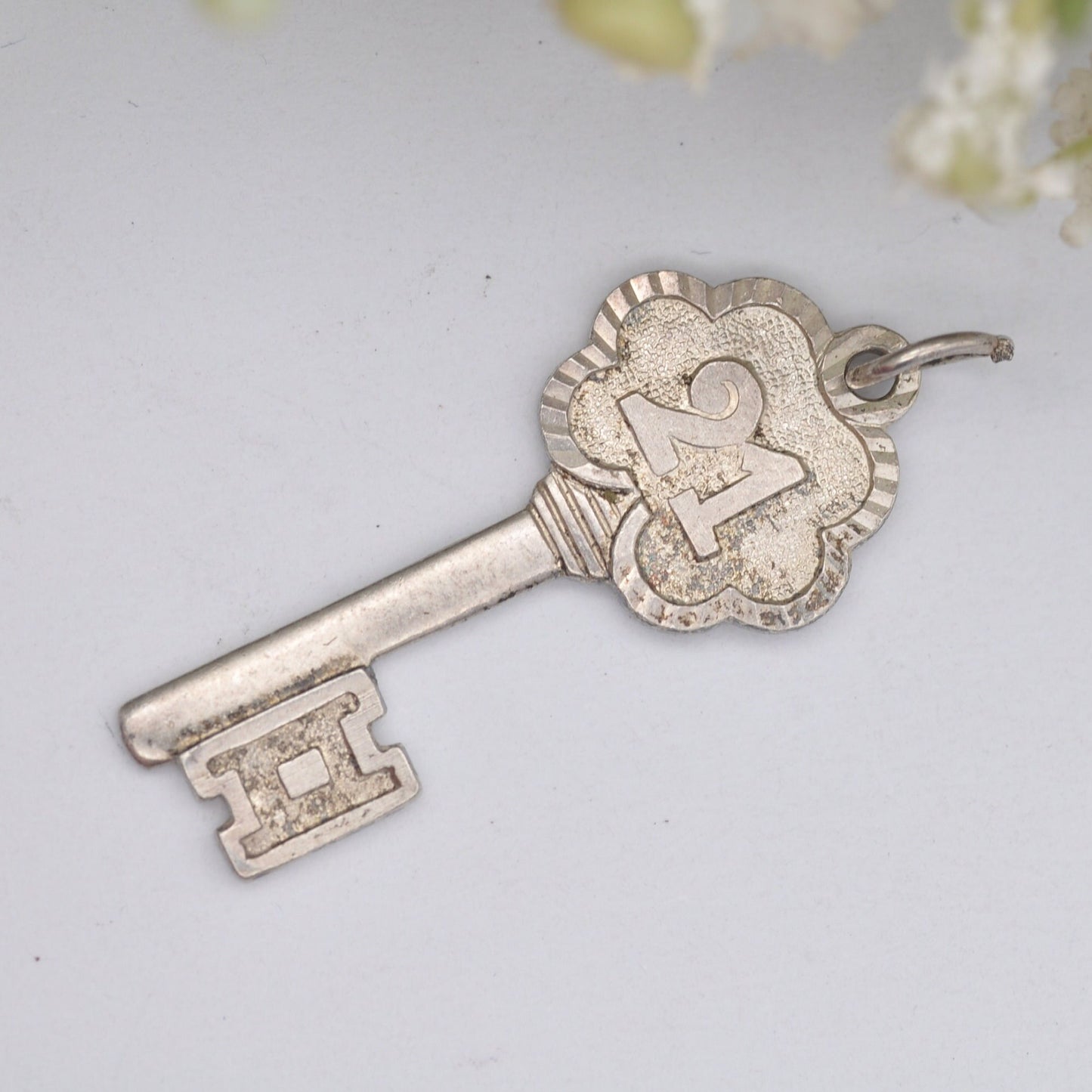 Vintage Sterling Silver 21 Key Charm Pendant - 21st Birthday