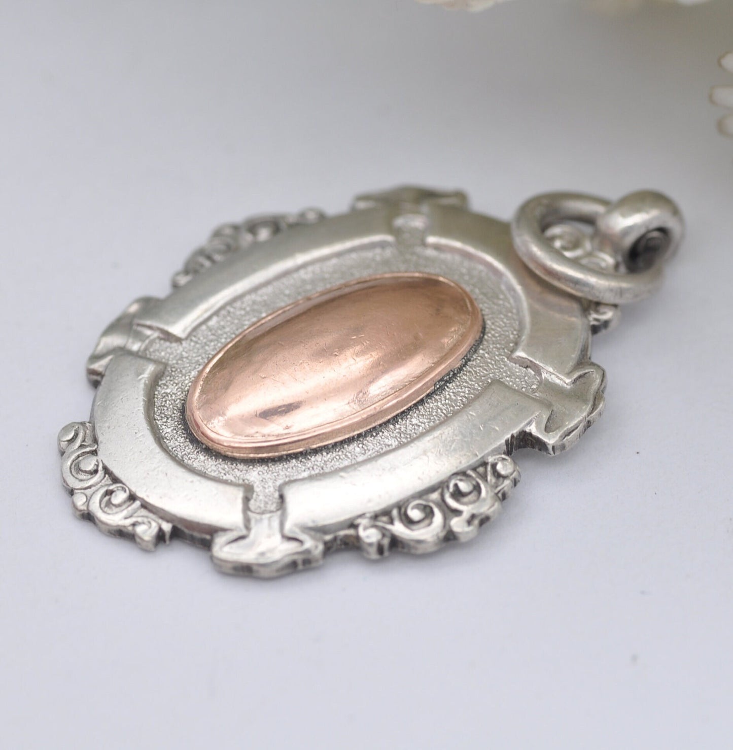 Antique Silver & Rose Gold Watch Fob by Turner and Simpson