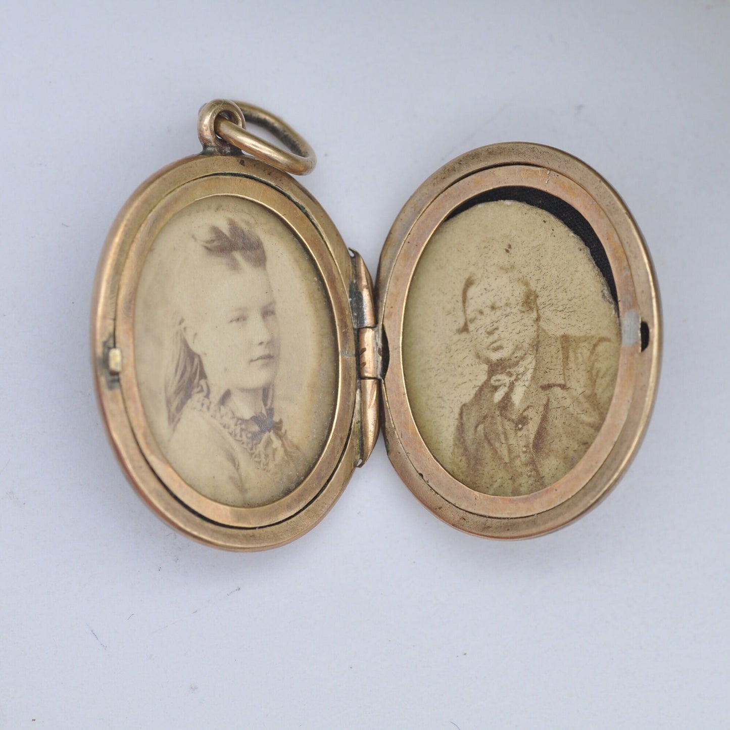Antique Victorian Gold Back and Front Mourning Locket with Bloodstone Shield Back - Black Enamel | In Memory Of
