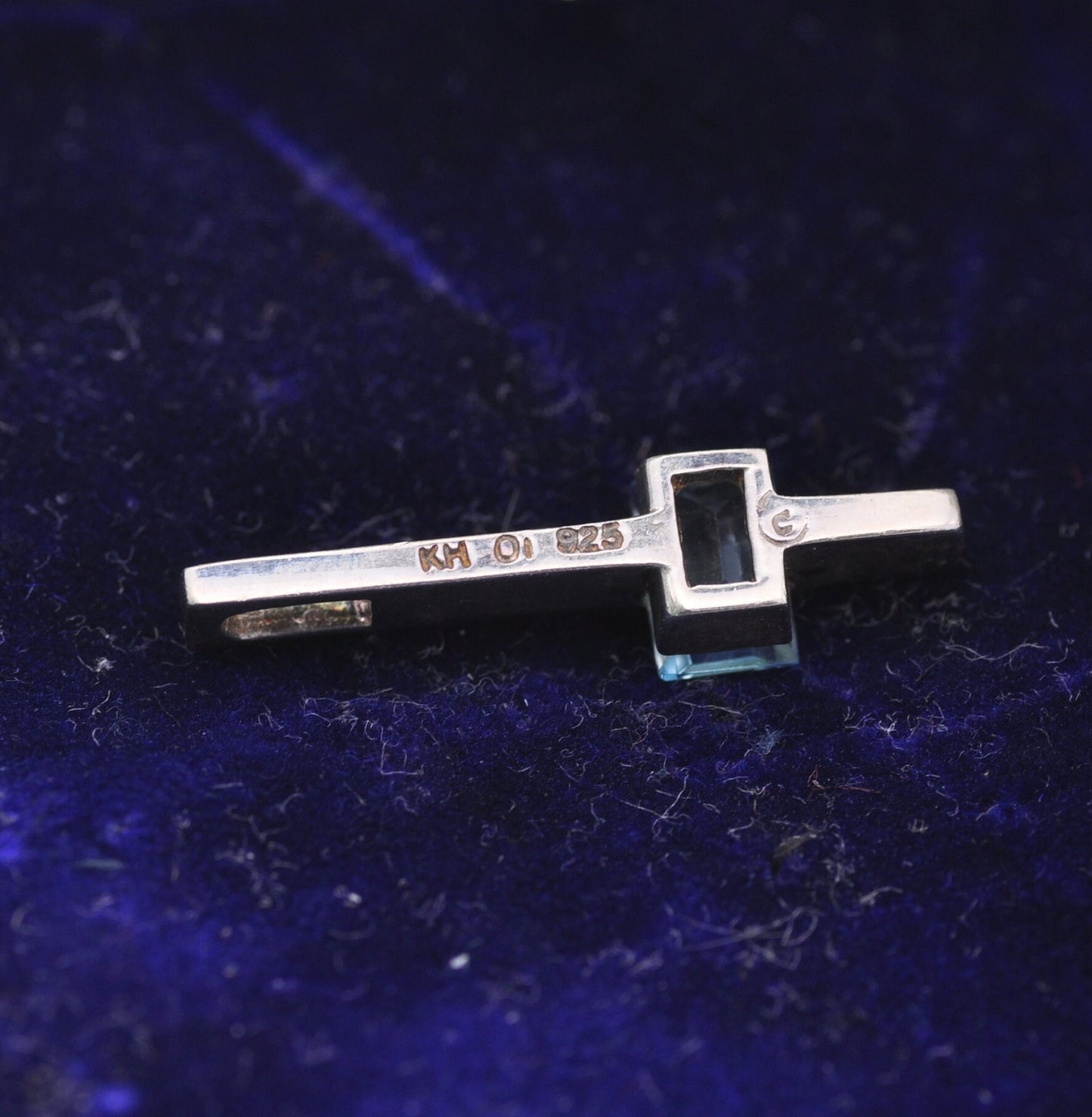 Kit Heath Sterling Silver Aquamarine Pendant - Stylised Cross