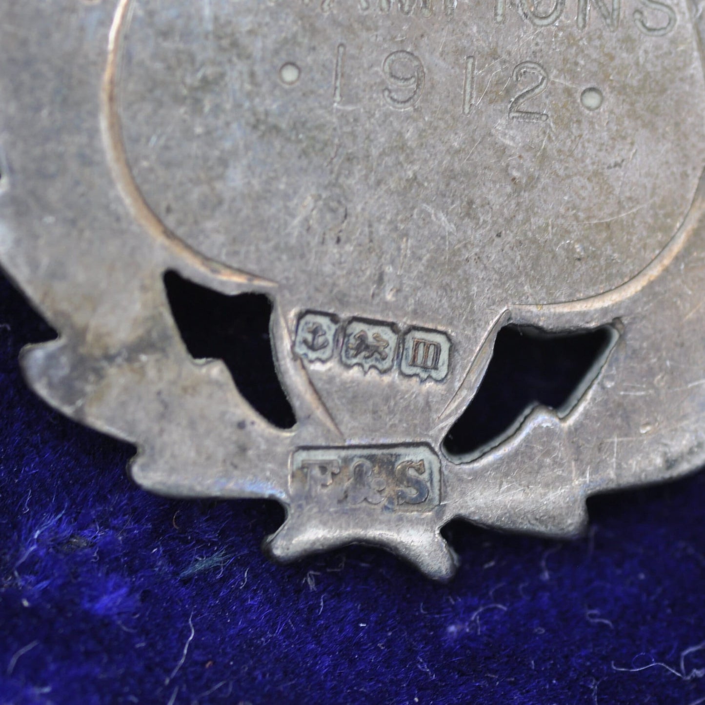 Antique Sterling Silver Enamel Fob by Fattorini & Sons 1912 - Bakewell League | Eyam Champions