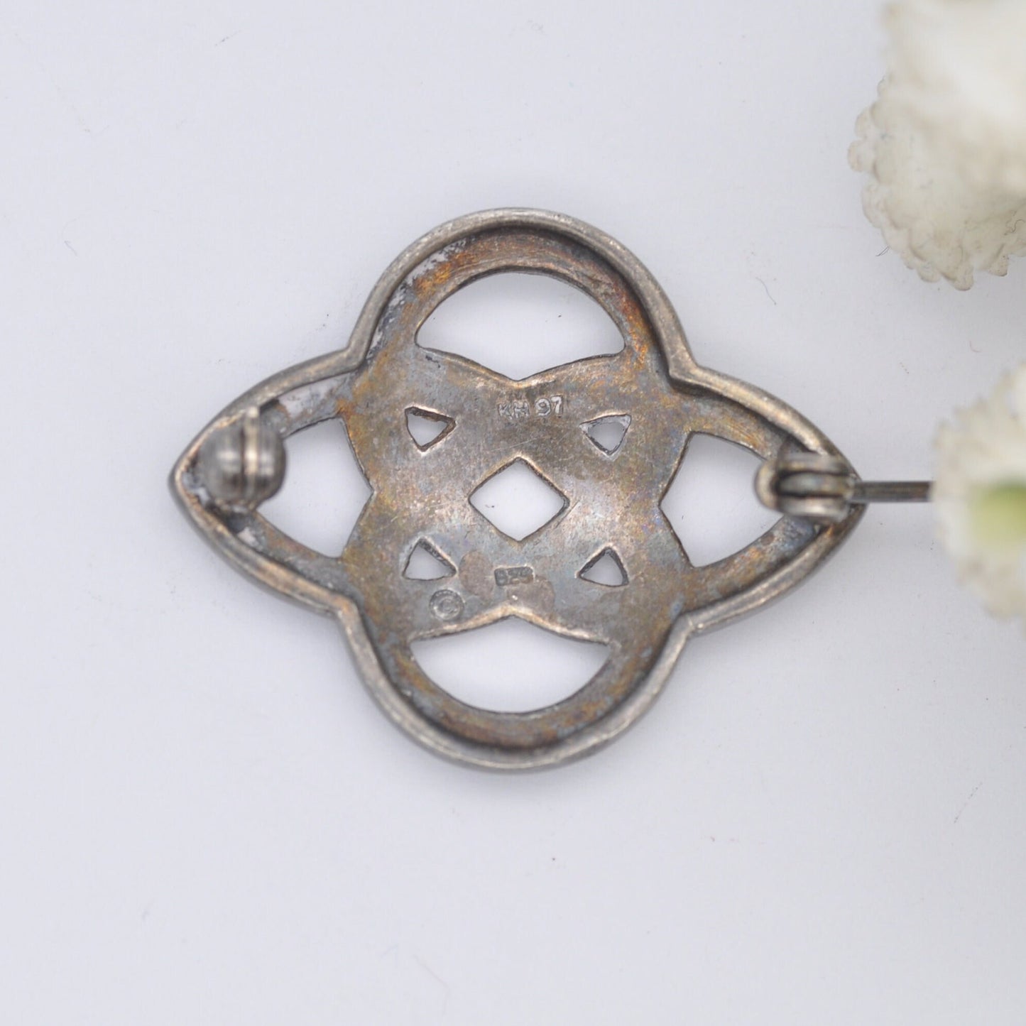 Vintage Kit Heath Sterling Silver Brooch -Small Open Celtic Knot Design