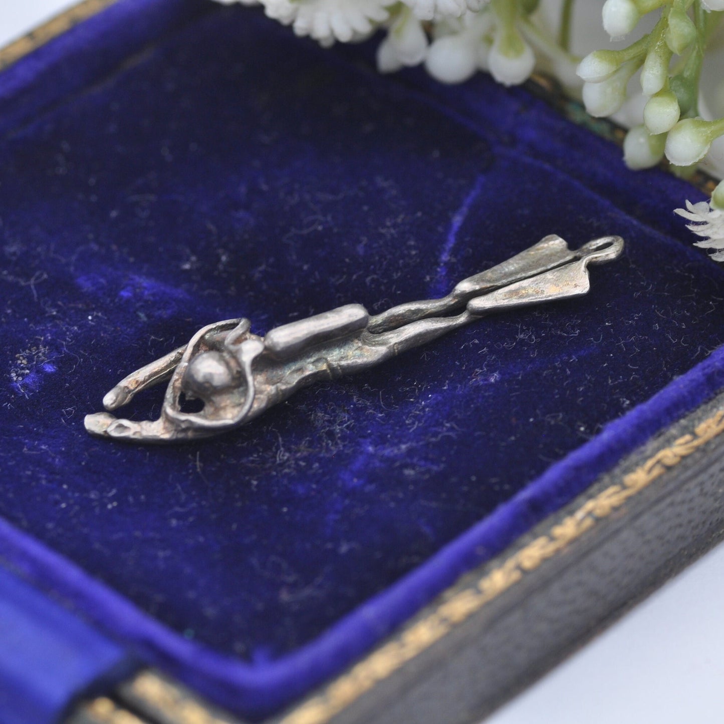 Vintage Sterling Silver Scuba Diver Charm Pendant - Diving Gift