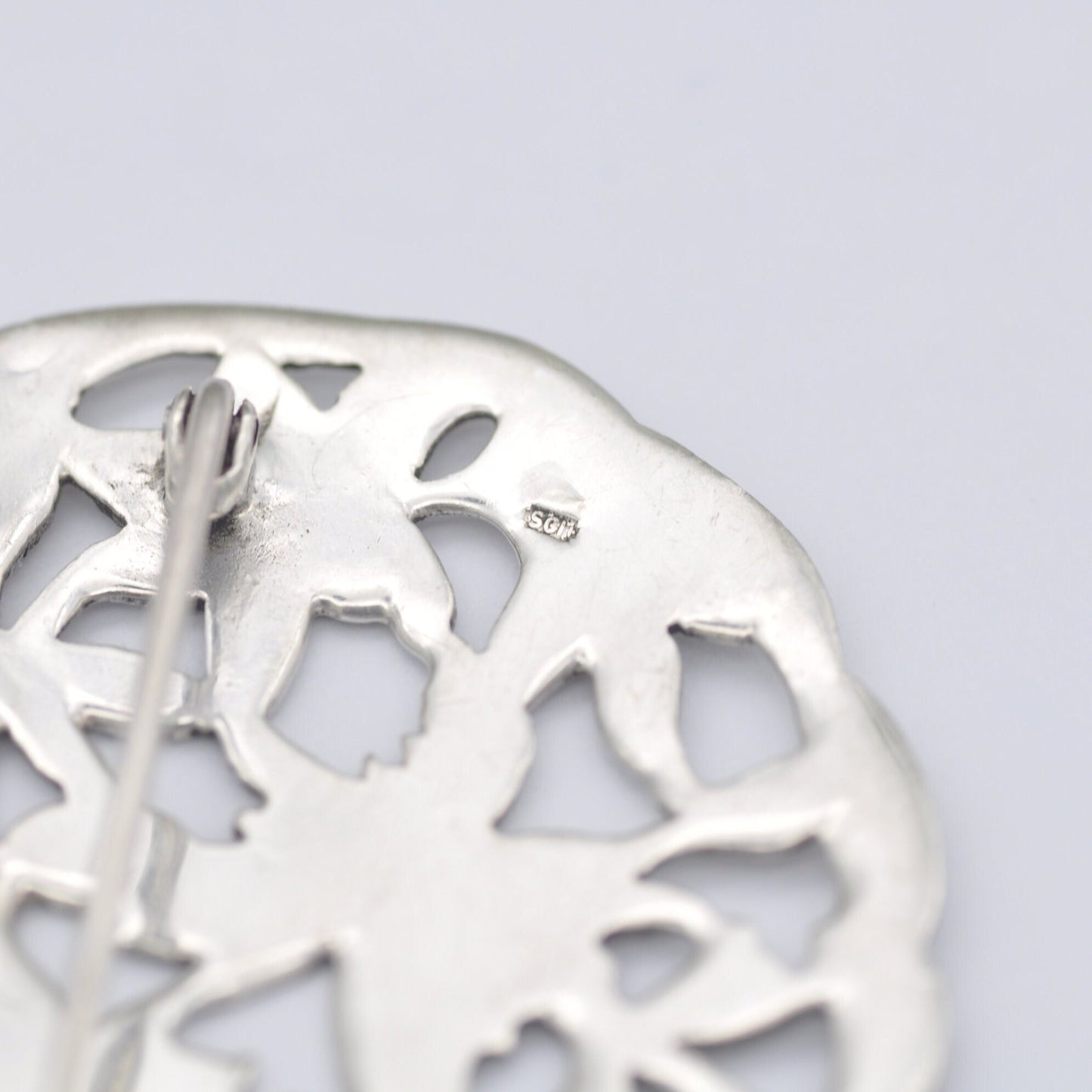Vintage Sterling Silver Openwork Flower Brooch - Cut Out Flowers | Victorian Aesthetic Style