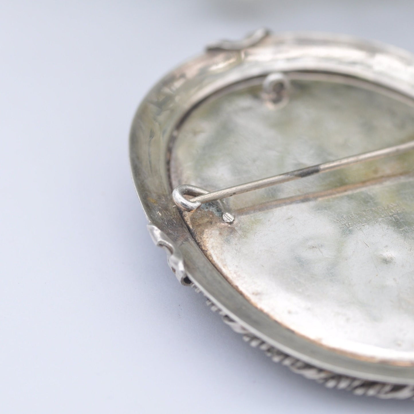 Antique Miniature Portrait Brooch The Red Boy by Thomas Lawrence - TLM Thomas L Mott Sterling Silver Large Brooch